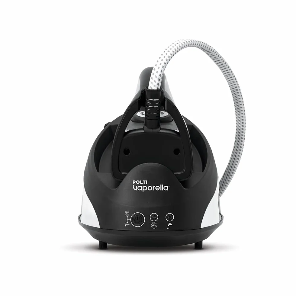 Polti Vaporella Simply VS20.20, Plancha Generadora de Vapor, Depósito de Vapor Extraíble 1,5 L, Presión Bomba 6,5 Bar, Potencia 2200 W, Función ECO, Blanco y Negro [Clase de eficiencia energética A]