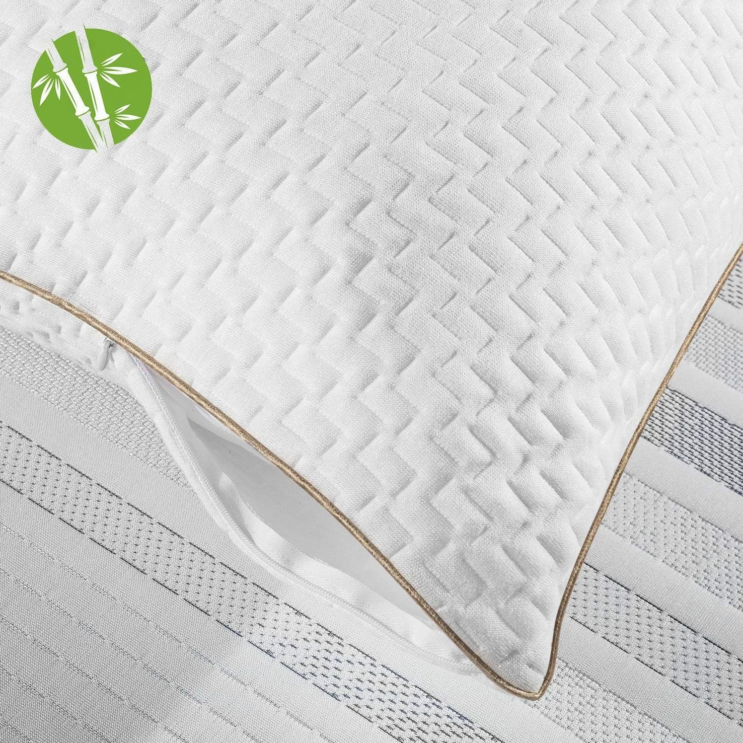 BedStory Almohadas Antiacaros Almohada Fibra Lavable Almohada de Poliéster Relleno de Almohadas de Calidad Hotelera Pack de 2 (50x70cm, Blanco)
