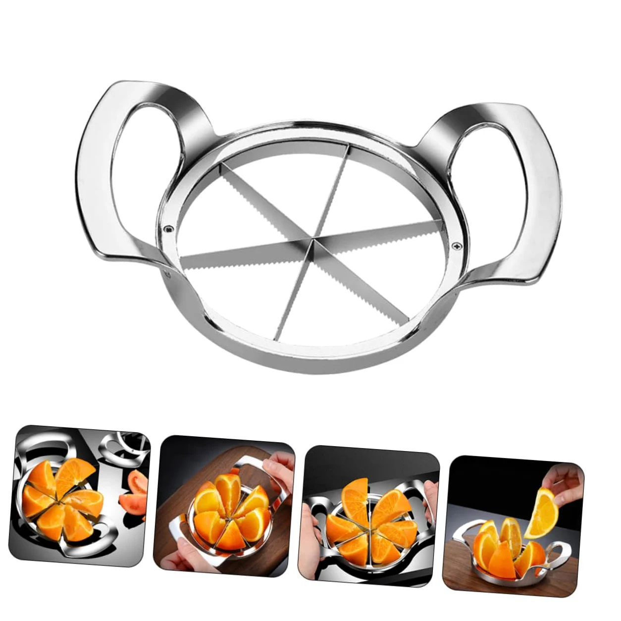 Cabilock Cortador De Frutas y Rebanador De Naranjas De Acero Inoxidable Herramienta Para Cortar Frutas Rodajas Accesorio De Cocina Para Preparar Manzanas y Naranjas