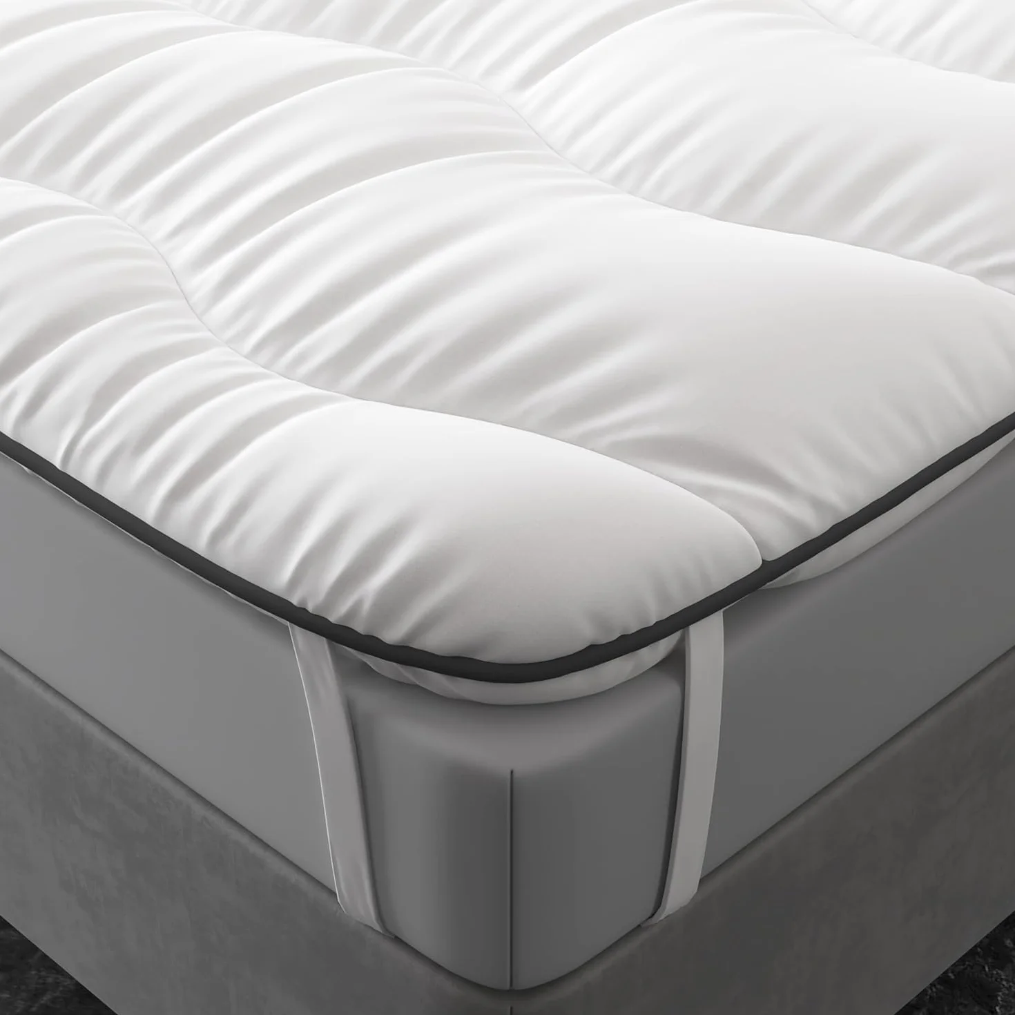 CASABEL Sobrecolchon 150x200 cm, Topper de Microfibra Suave, Transpirable, Antiácaros y de Fácil Cuidado, para Camas, Sofás Cama, Colchones Hinchables y Protección de Colchón