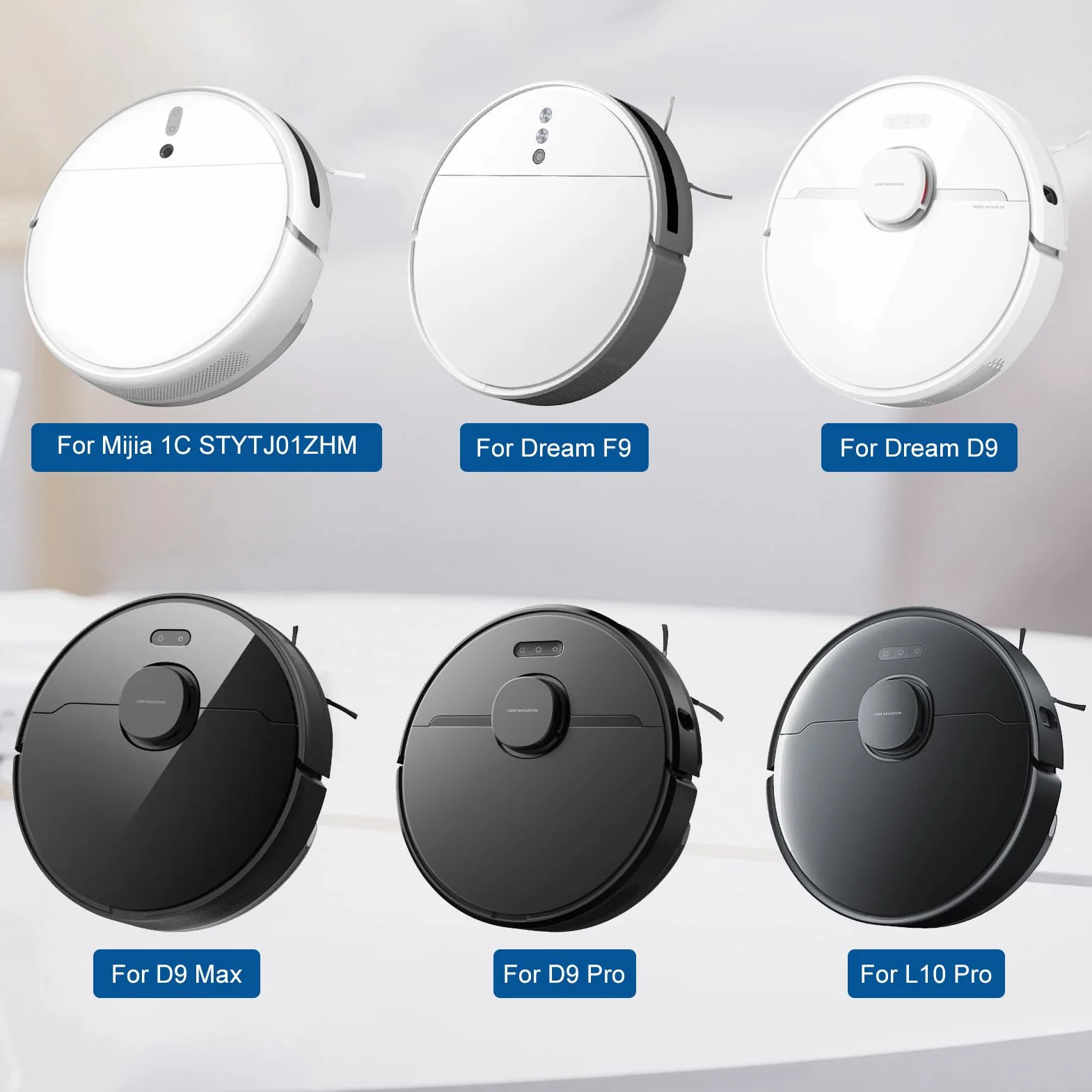 5 uds paño de mopa de Repuesto para Xiaomi Mijia 1C STYTJ01ZHM para Dreame F9/ D9/ D9 MAX/ D9 Pro/ L10 Pro Aspirapolvere