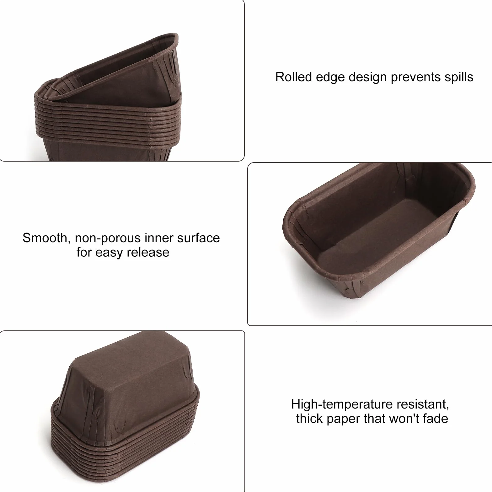UOCAI 150 Piezas Mini Moldes de Cartón para Pasteles Mini Moldes de Papel Horneables Rectangulares Molde para Pan de Papel Ideal para Pastel Repostería Pan 8 * 4 * 4cm