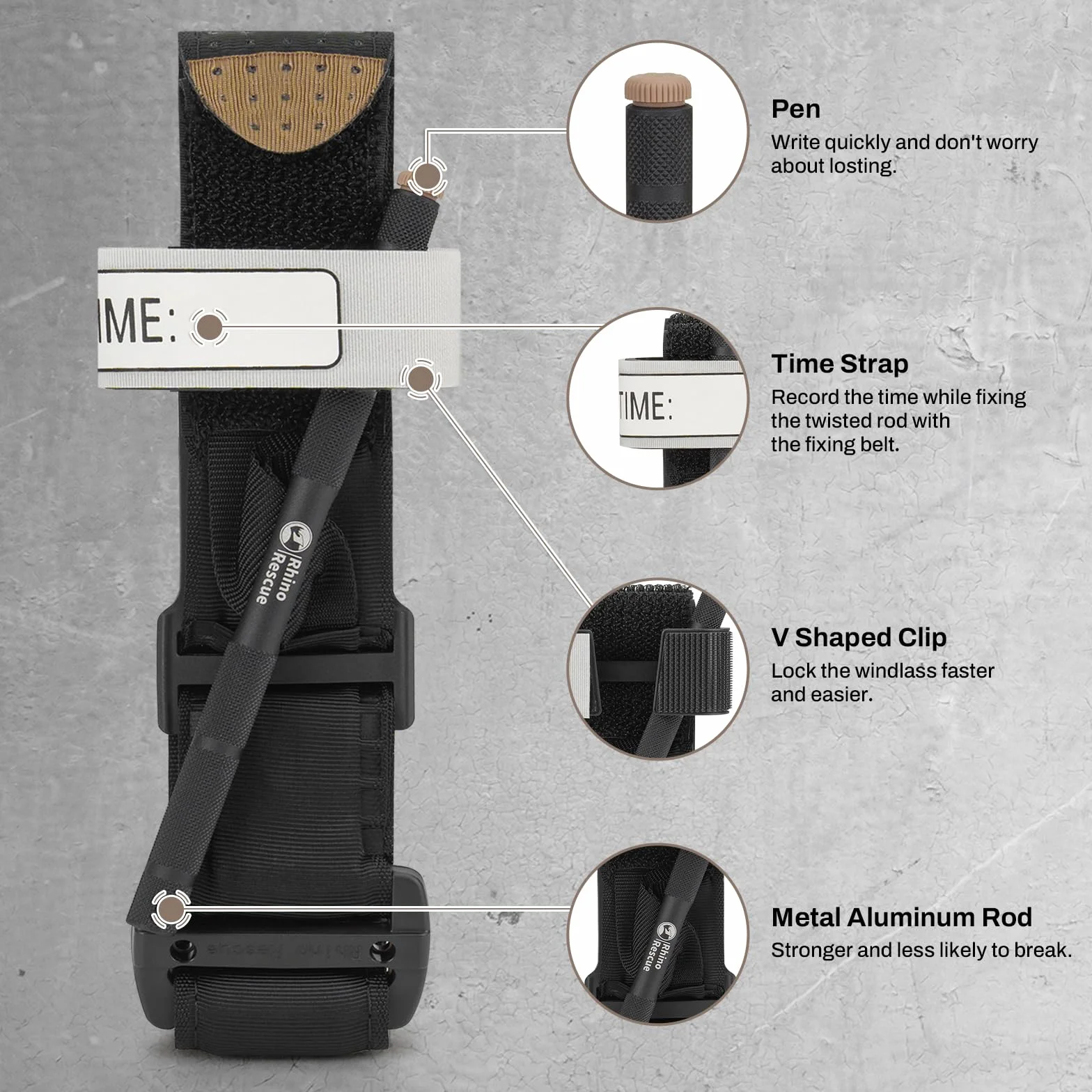 Kit de trauma Molle Tactical Bag Negro RHINO RESCUE EDC IFAK