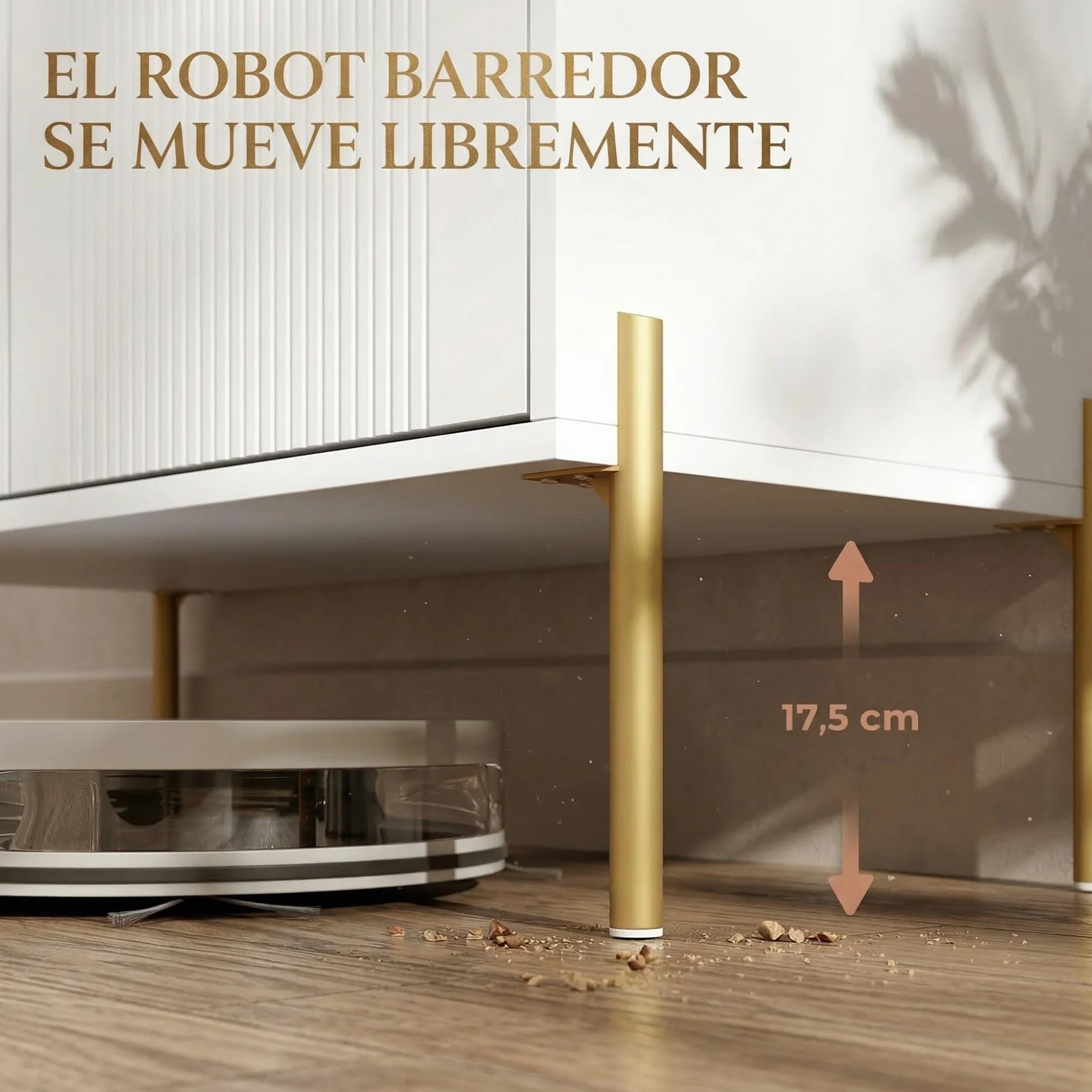 HOMCOM Aparador Moderno de 2 Puertas, Aparador de Salón con Estantes Ajustables, Encimera con Efecto Mármol, Patas de Acero, para Cocina, Entrada, Dormitorio, Blanco, 80x39,1x76 cm
