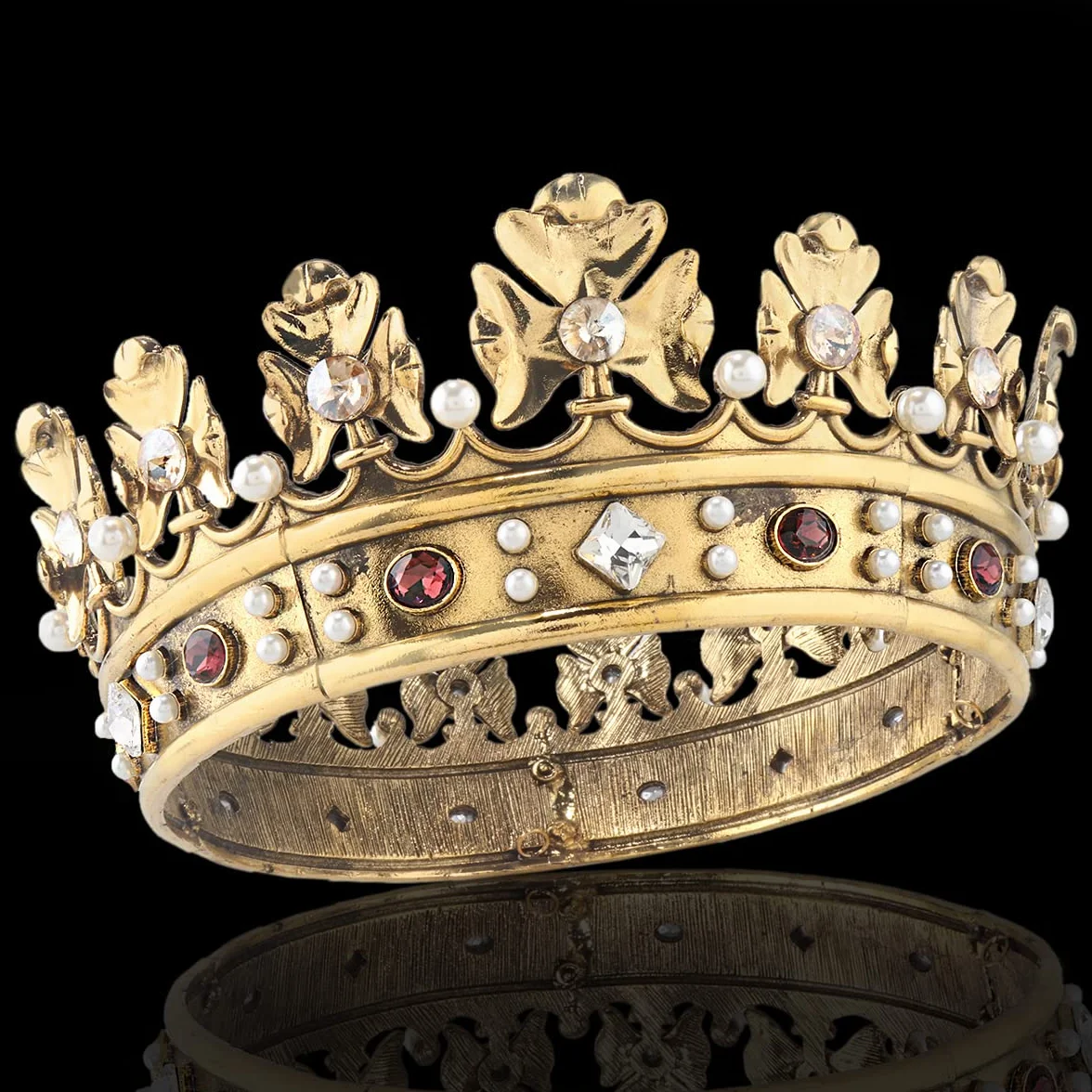 Corona real barroca para hombre, corona de pelo de príncipe, círculo completo, accesorios para el cabello para fiesta de cumpleaños, cosplay, graduación, quinceañera