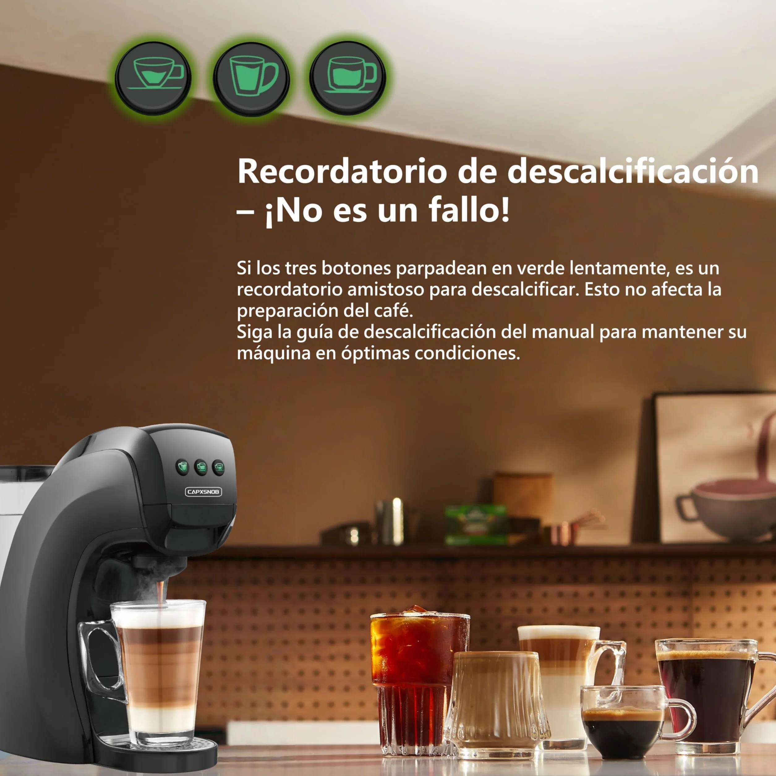 Warriors1 Cafetera Capsula 5en1 para Dolce Gusto, Nespresso, Lavazza A Modo Mio, Expreso Point y Café Molido, 20bar, 0,8L, Automática y Compacta Máquina Multicápsula, Multibebida para Hogar y Oficina
