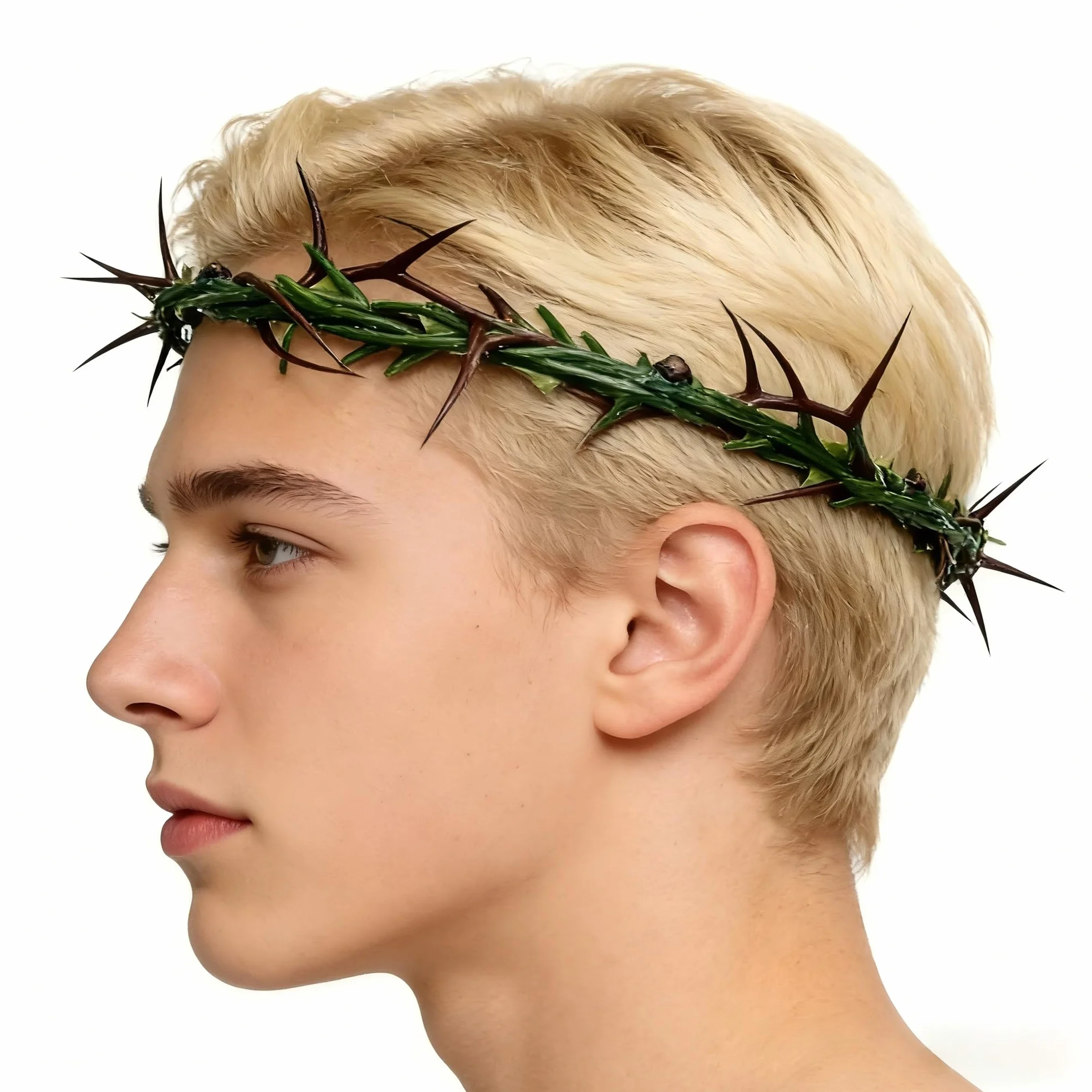 Corona de Espinas de Plástico Tamaño Real de 20 cm de Diámetro, Corona de Espinas Usable para Disfraz de Jesús, Decoración Ornamental para el Hogar y la Iglesia Durante la Cuaresma y la Navidad.