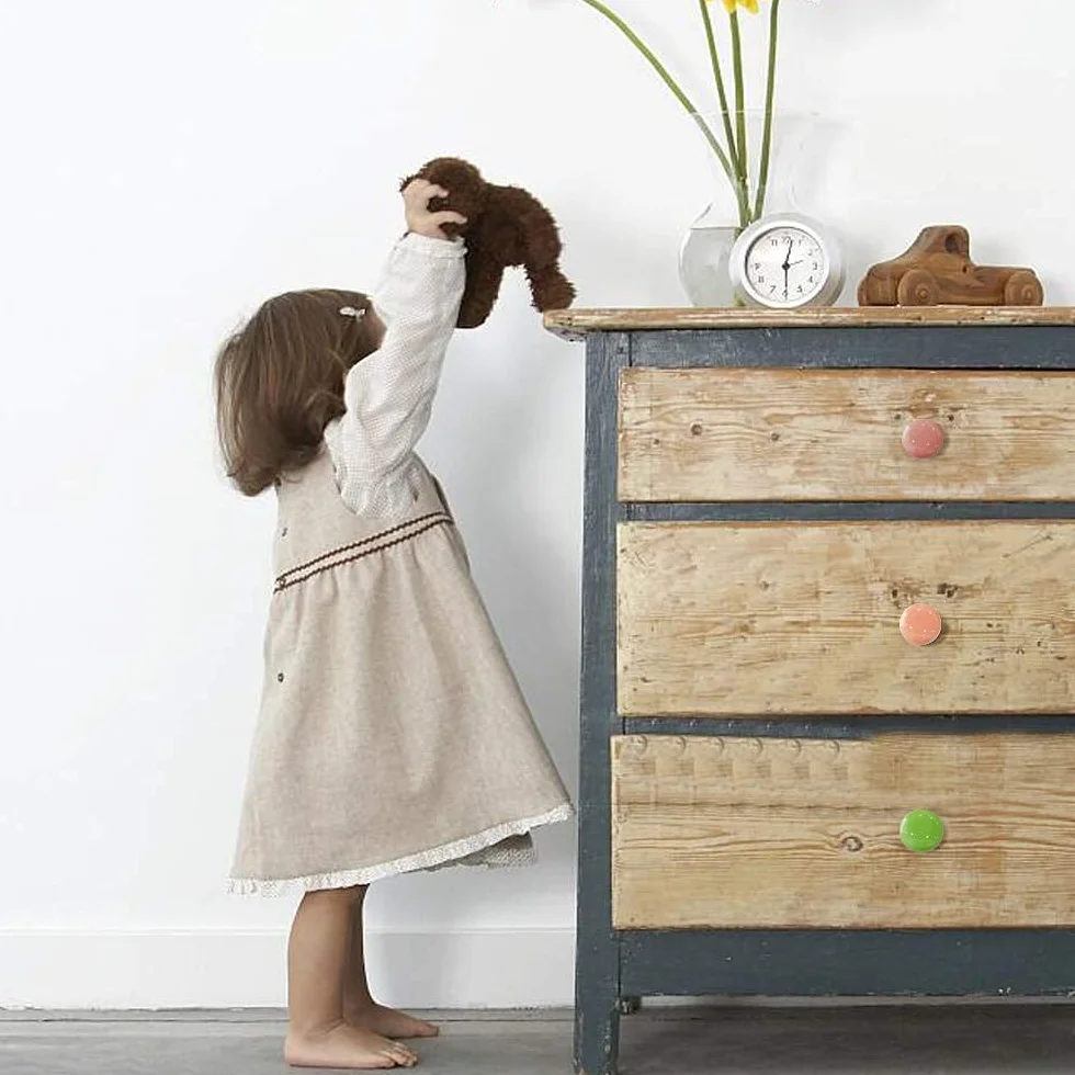 Achengqi 6 Piezas Pomo de Armario Redondo Cajón Vistoso Pomos Pomo Puerta Armario Decorativos Tiradores para Cajones Infantiles para Muebles para Gabinetes de Dormitorio de Niños Cajones