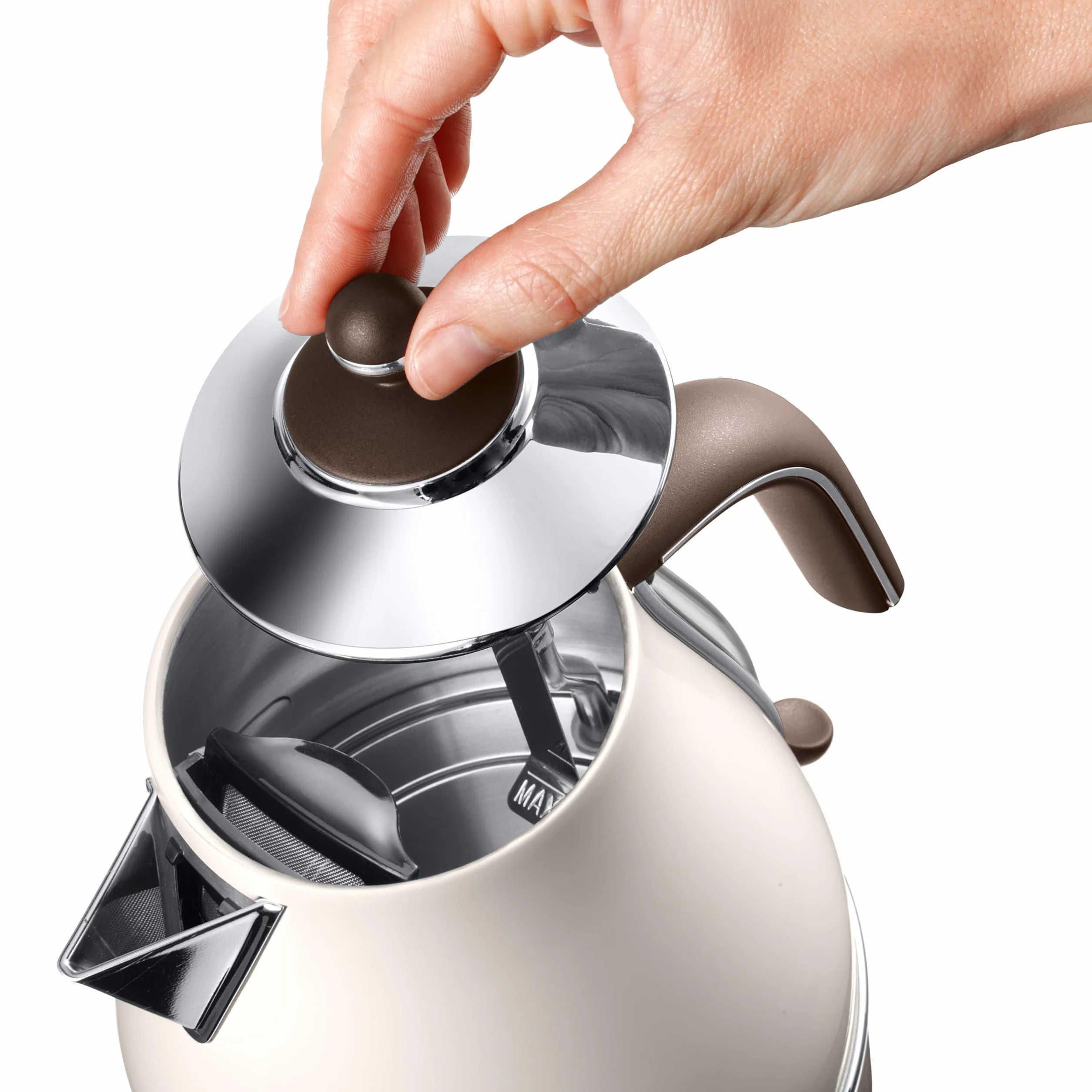 De'Longhi KBOV 2001.BG Tetera eléctrica, 2000 W, Acero Inoxidable, Beige