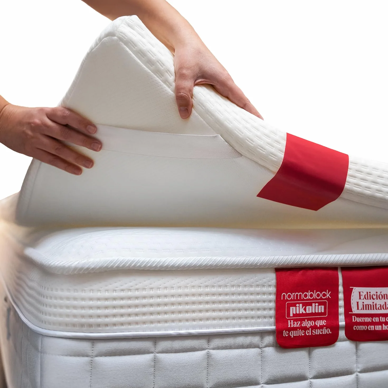 PIKOLIN - Topper Viscoelástico de Hotel | Altura 5 cm | Ignífugo | Antichinches | Funda Lavable | Confort Alto | 150x190 cm