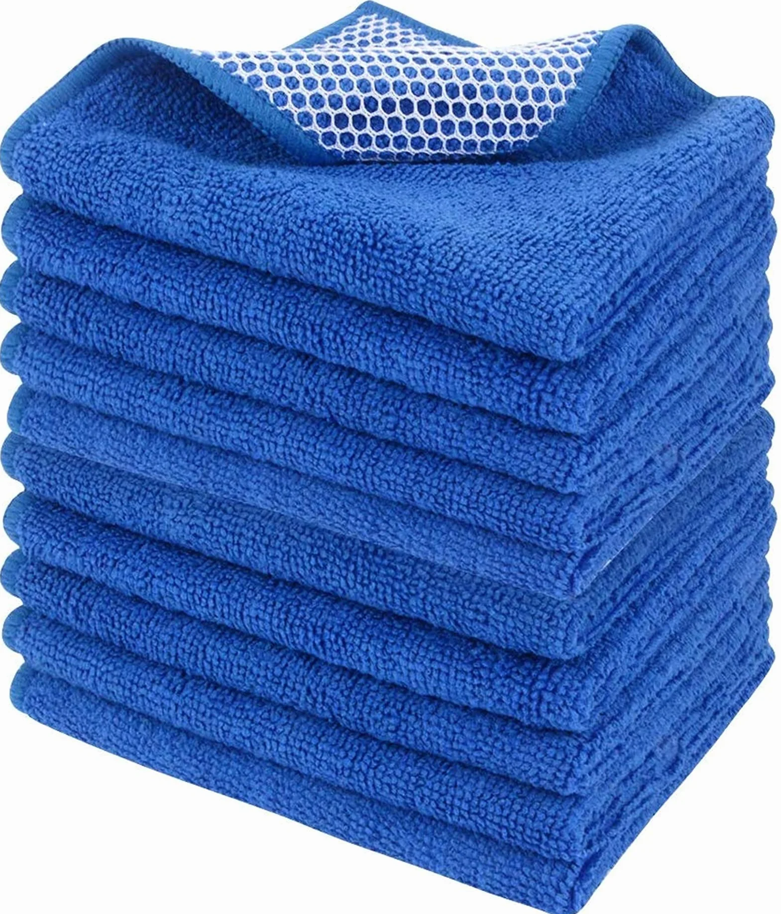 Paños de cocina de microfibra superabsorbentes, los mejores paños de limpieza de cocina con lado de poliéster, paquete de 10 unidades, color marrón, altamente eficaces para un secado rápido y