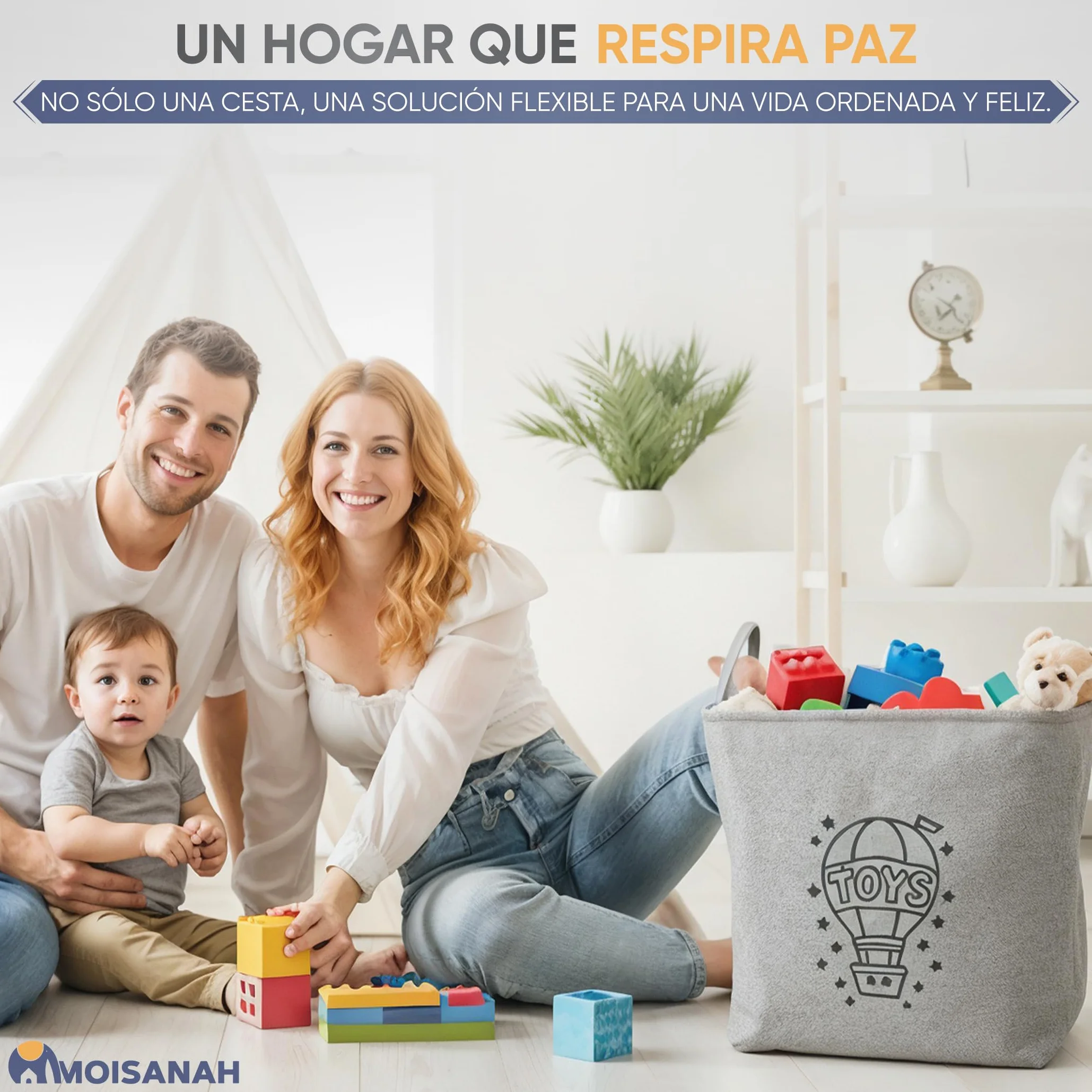 Cesto Ropa Sucia Plegable 2 en 1 – Cesta Ropa Sucia y Juguetes de Gran Capacidad – Organizador Infantil y Familiar para Dormitorio, Baño y Lavadero – Impermeable con Asas Reforzadas, Gris