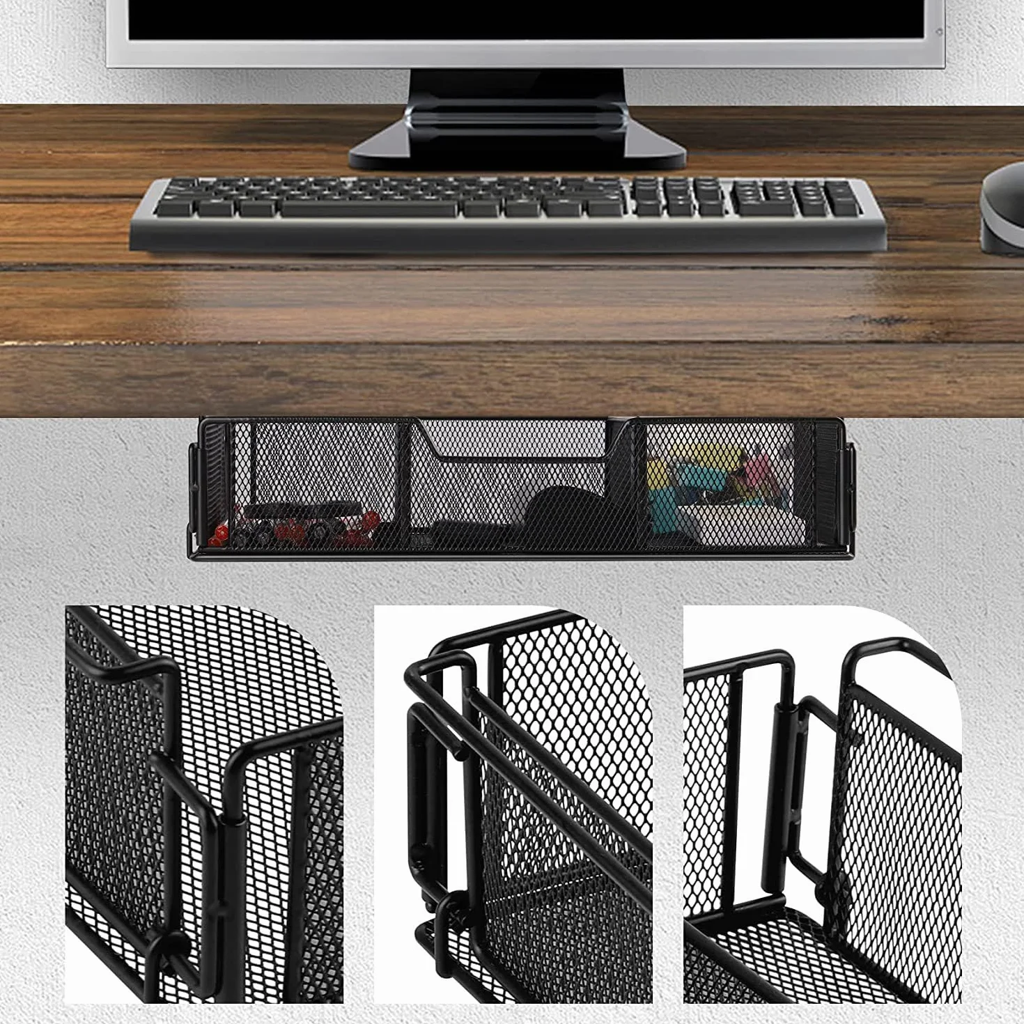 Oculto Hierro Cajon, Cajon con Diseño Separador, Cajones Escritorio para Oficina, Escondite, Hogar, Escuela