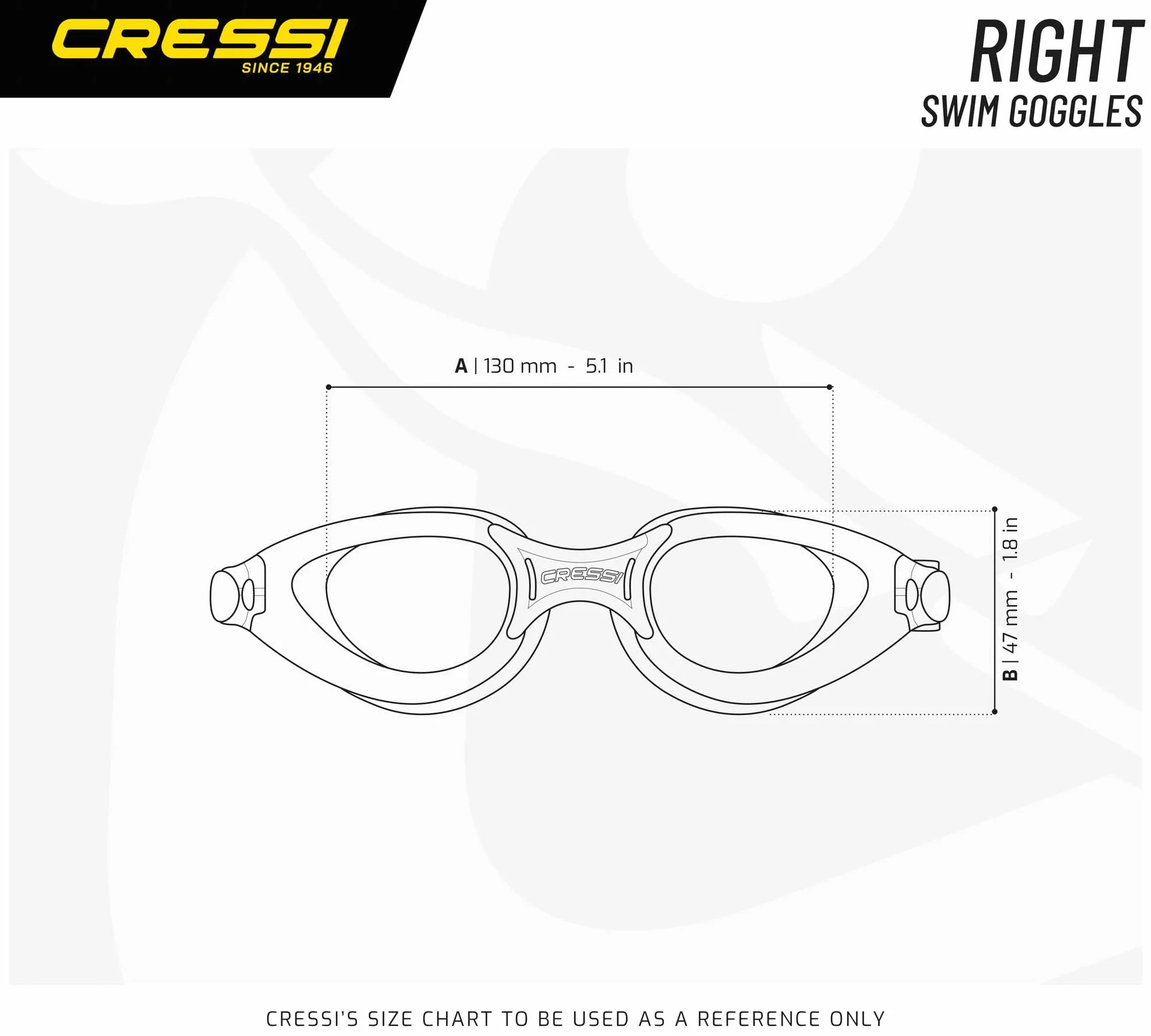 CRESSI Right Goggles - Gafas Adulto para Natación, Piscina y Deportes Acuáticos, Antivaho 100% Anti-UV, Talla Única