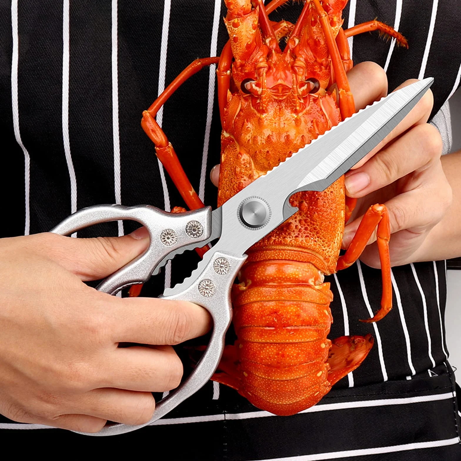 Tijeras de Cocina Resistentes Multiuso Profesionales,con Hojas Afiladas de Acero Inoxidable y Mangos Ergonómica,para cortar pollo,pescado,carne,aves,verduras,hierbas,huesos,nueces,barbacoa,Lavavajilla