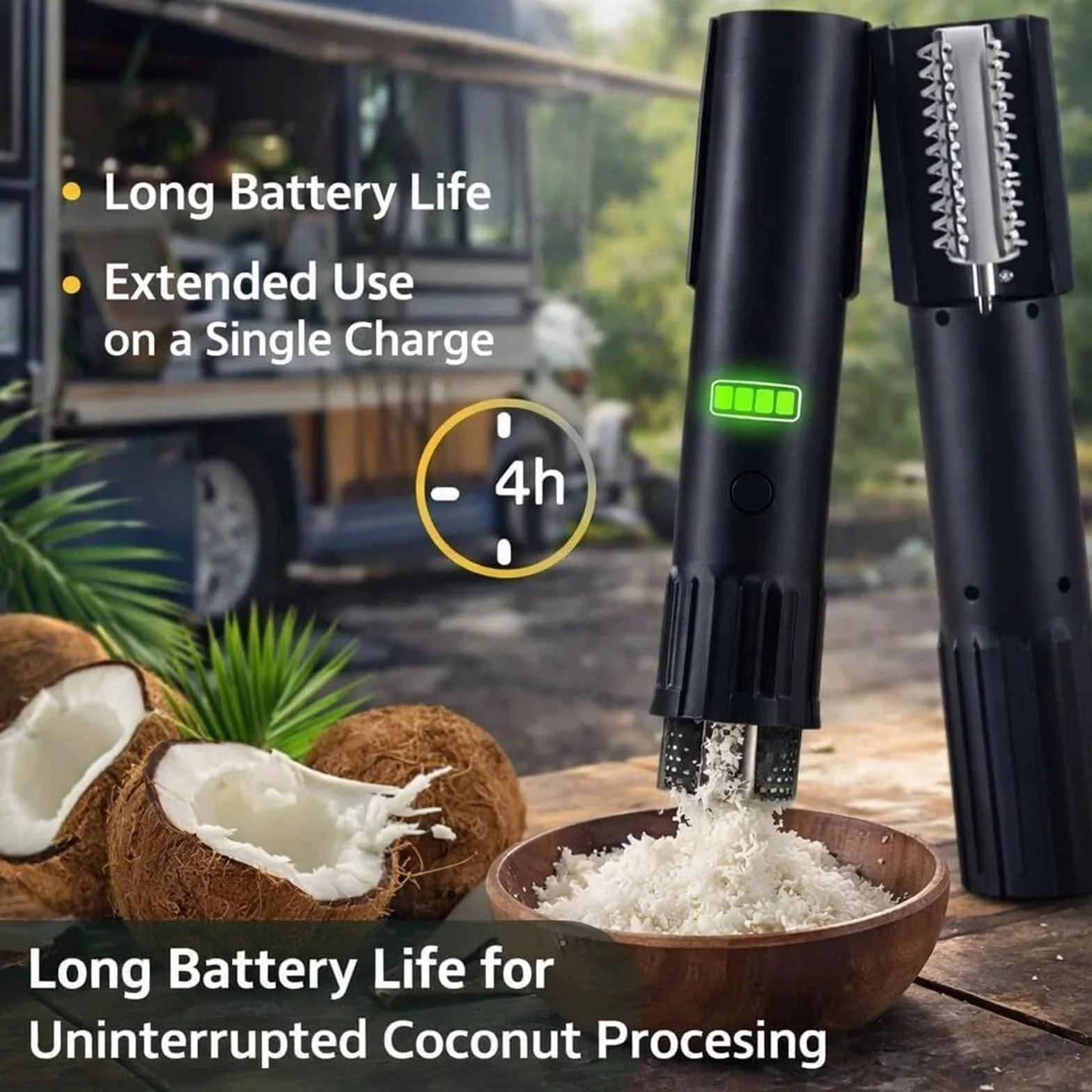 Máquina Ralladora De Coco Eléctrica, Trituradora Peladora Raspadora Mano Con Hoja Giratoria Antisalpicaduras Acero Inoxidable, Rallador Eléctrico Portátil Recargable(Green)