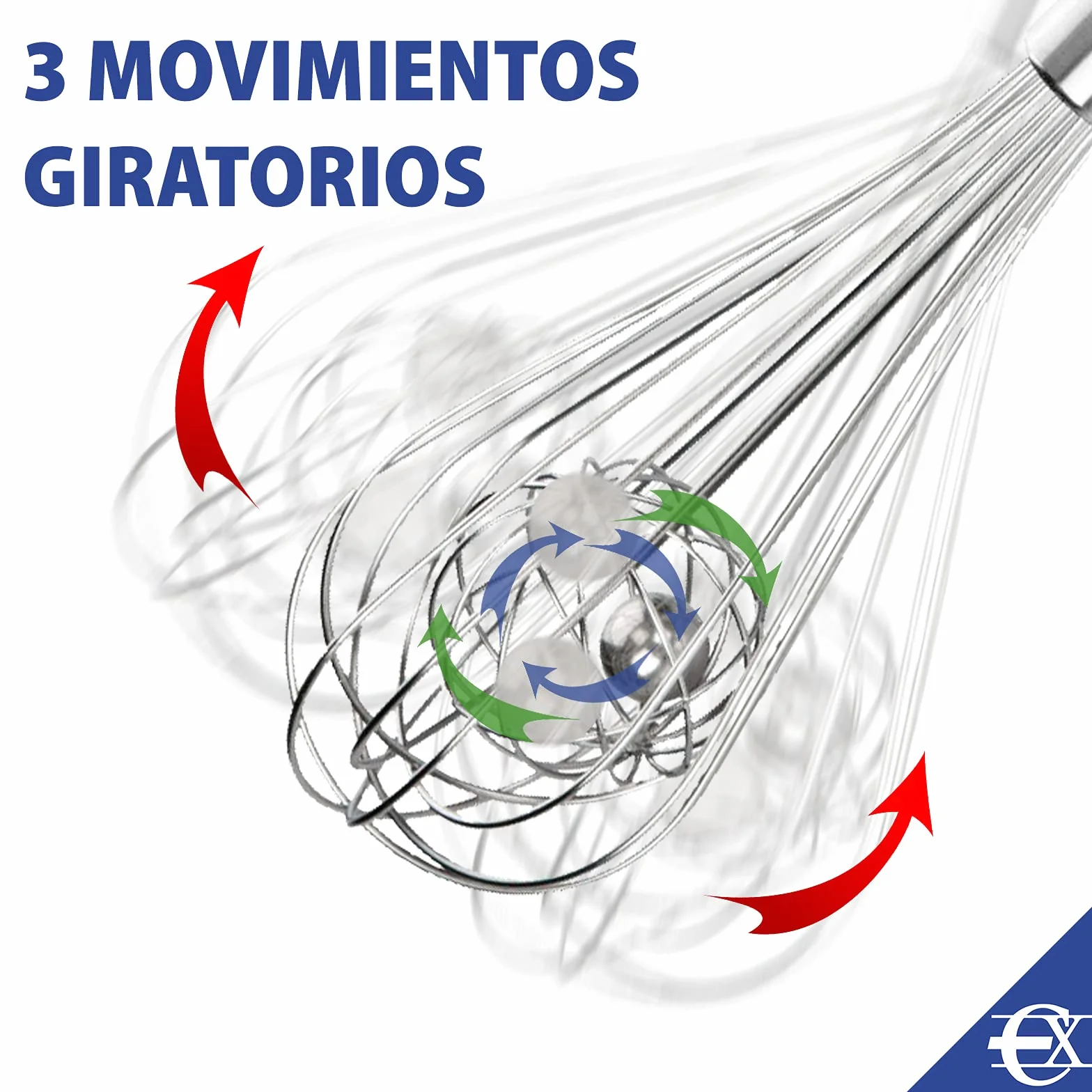 EUROXANTY Varillas de Cocina | Varilla para batir | Batidor Acero Inoxidable | Batidor de Alambre | Bizcochos y Pasteles (26 cm)