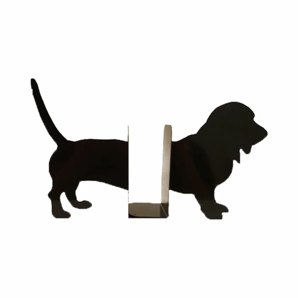 Sujetalibros Sujeta Libros de Metal Perro de Acero Pintura en Polvo Negro Regalo para Lectores