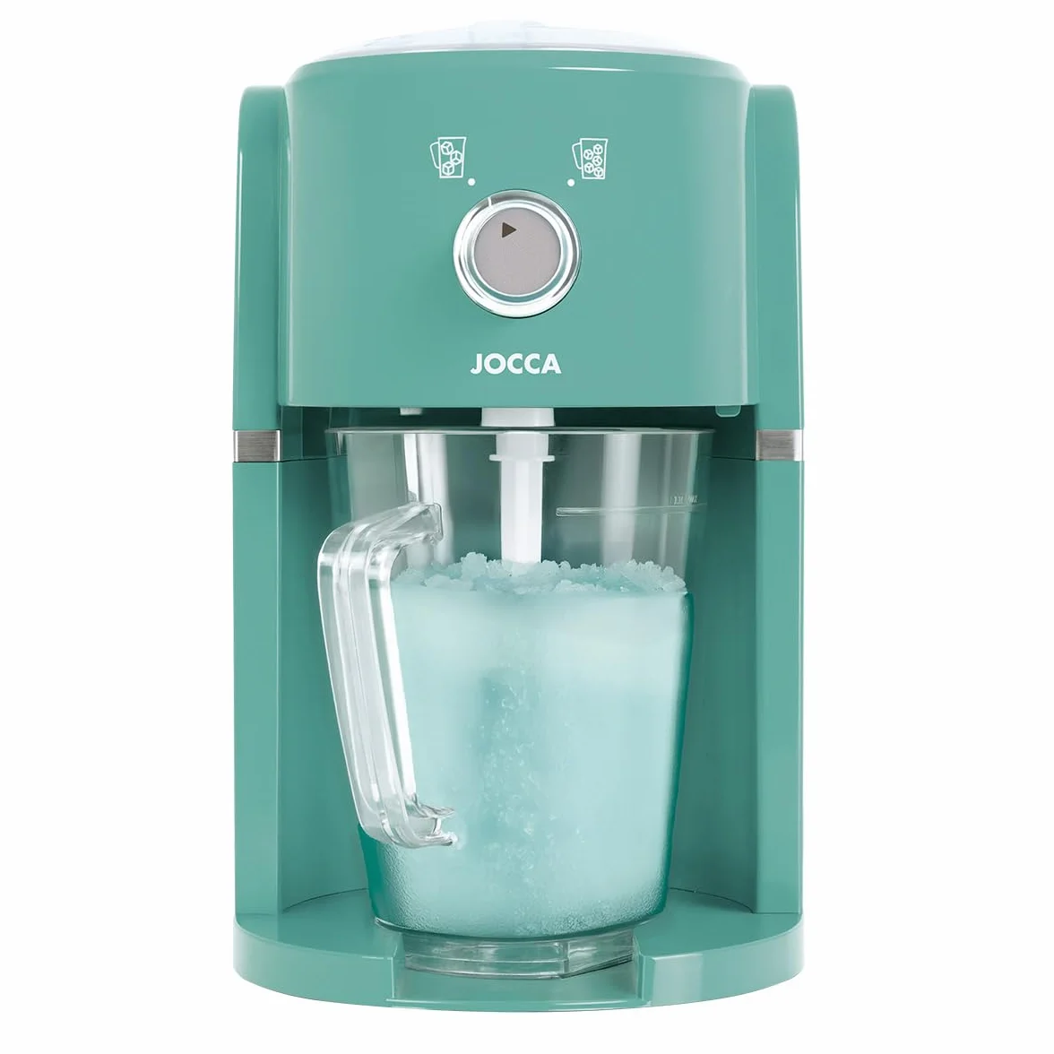 Jocca - Máquina para Hacer granizados eléctrica | Cuchillas de Acero Inoxidable | Capacidad 1,1 L | Fácil de Limpiar | Color Turquesa | Pica y Mezcla Hielo