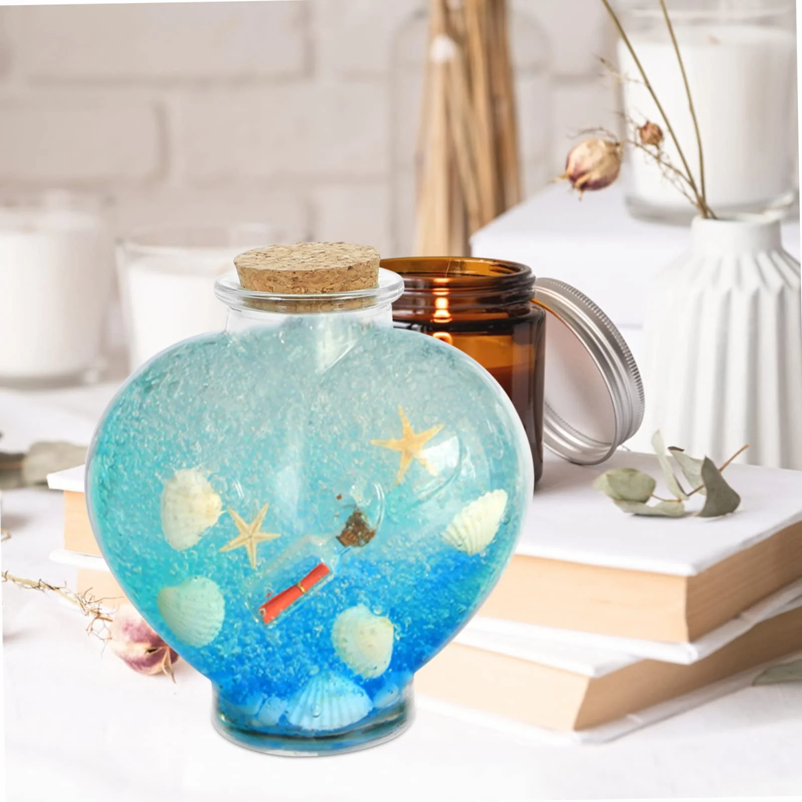 Artibetter Juego De 3 Botellas De Ceremonia De Arena Para Boda Transparente Con Frascos De Vidrio En Forma De Corazón Y Prisma Para Decoración Artesanal Y Almacenamiento