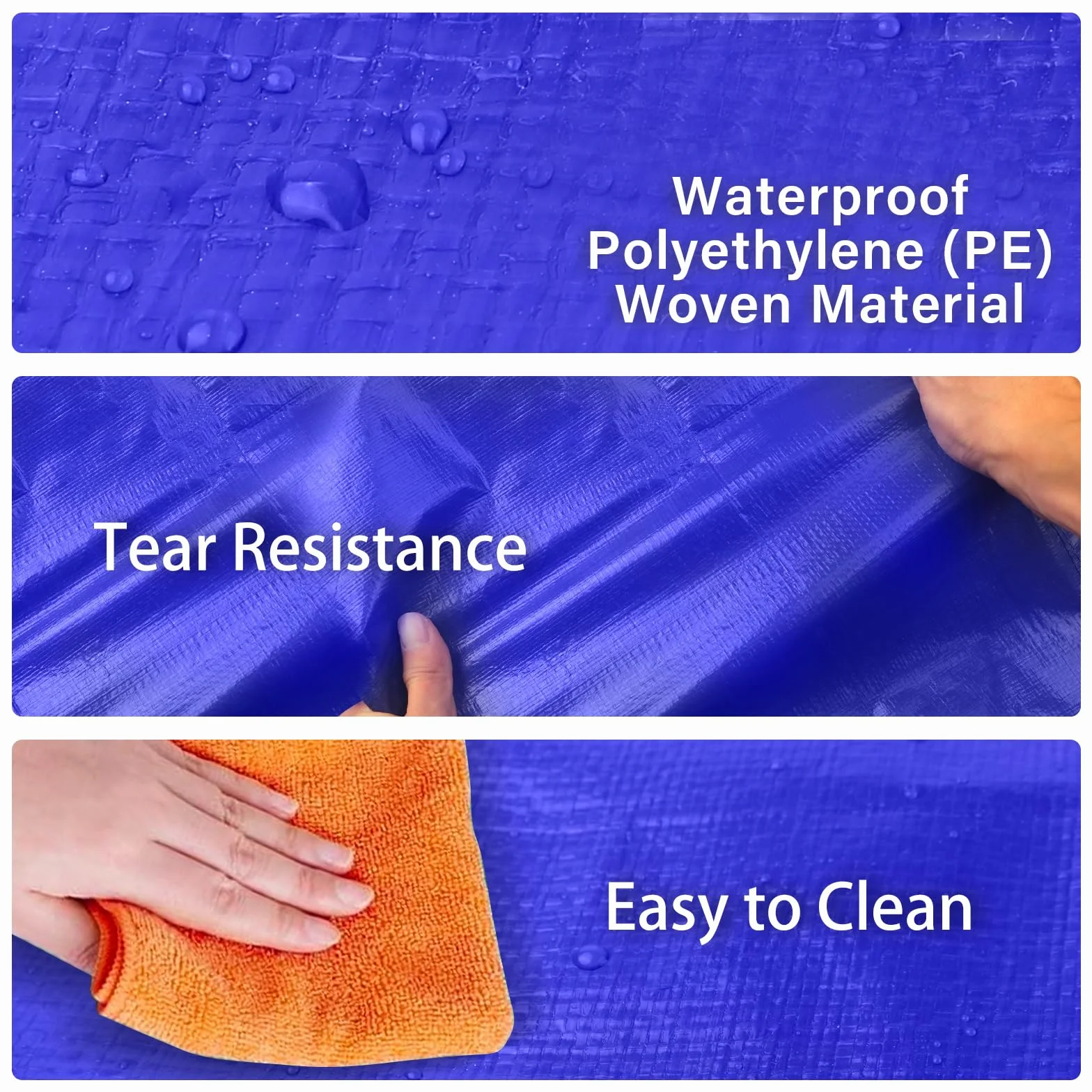 Withosent 100L Grande Bolsa de Almacenamiento, 10 Piezas Impermeable Bolsas de Mudanza con Cremallera y Asa, Bolsas para Guardar Ropa Edredones, Alternativa a las Cajas de Mudanza, Azul