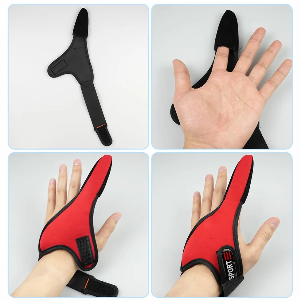 Guantes de pesca resistentes a arañazos antideslizantes transpirables protectores de dedos unisex rojo azul negro