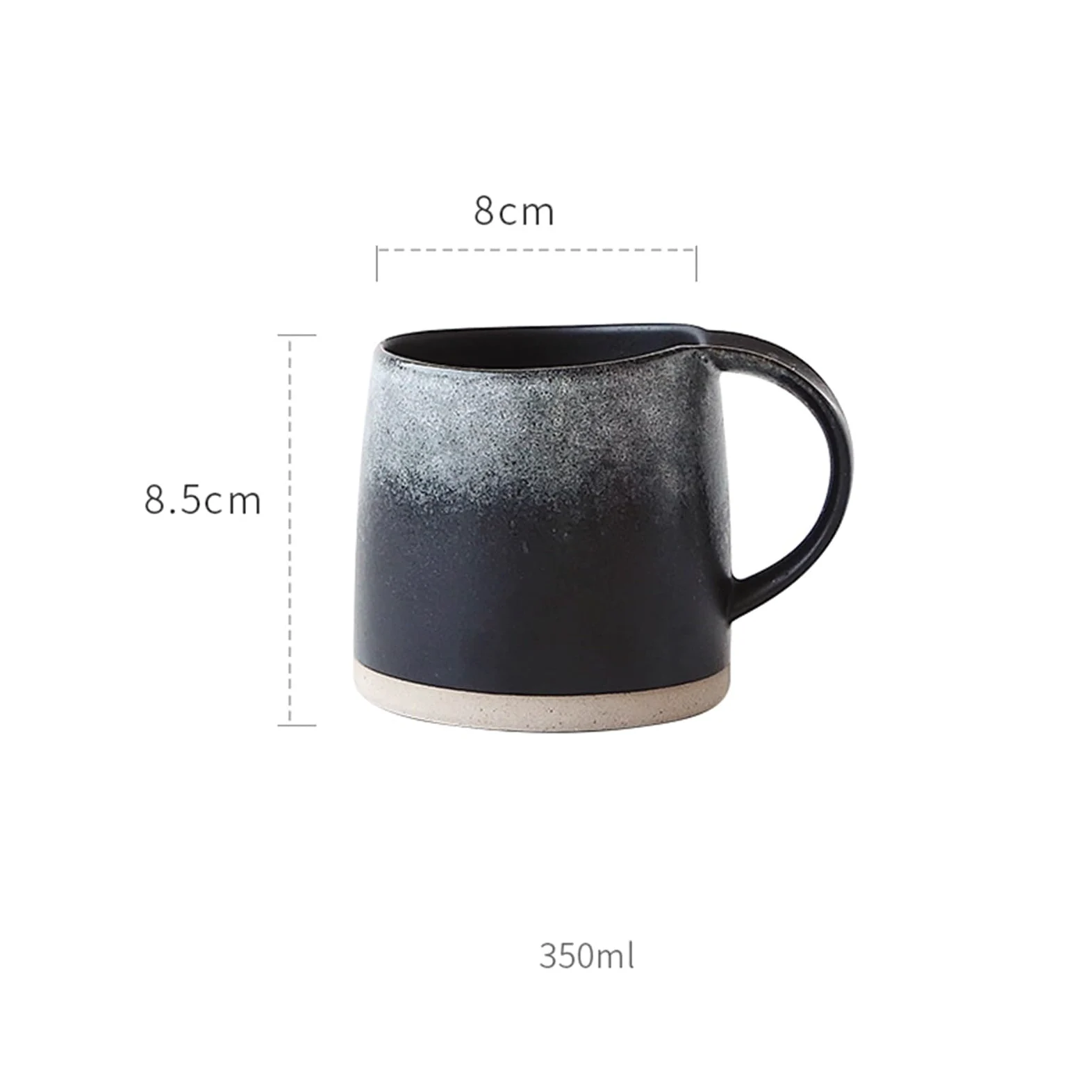 Taza de oficina Taza de cerámica retro, taza café con leche en blanco y negro(Blanco)