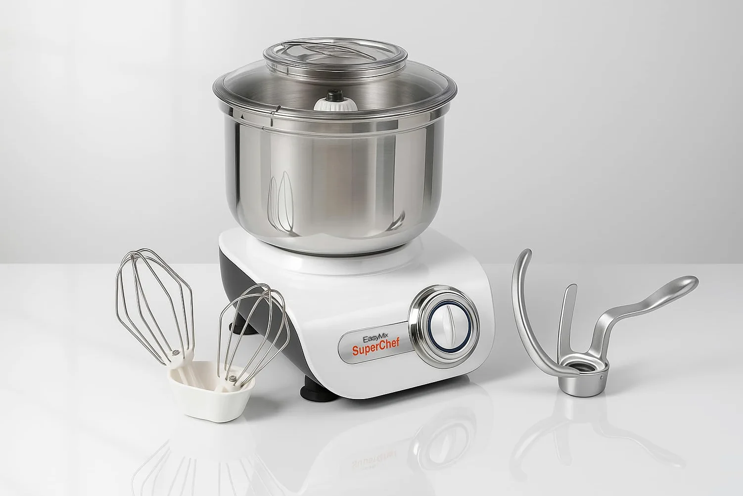 Batidora, Amasadora EasyMix SM900, 500W de potencia, Mezcla y amasa, bol de 3Litros de acero inoxidable con accesorio para batir y amasar