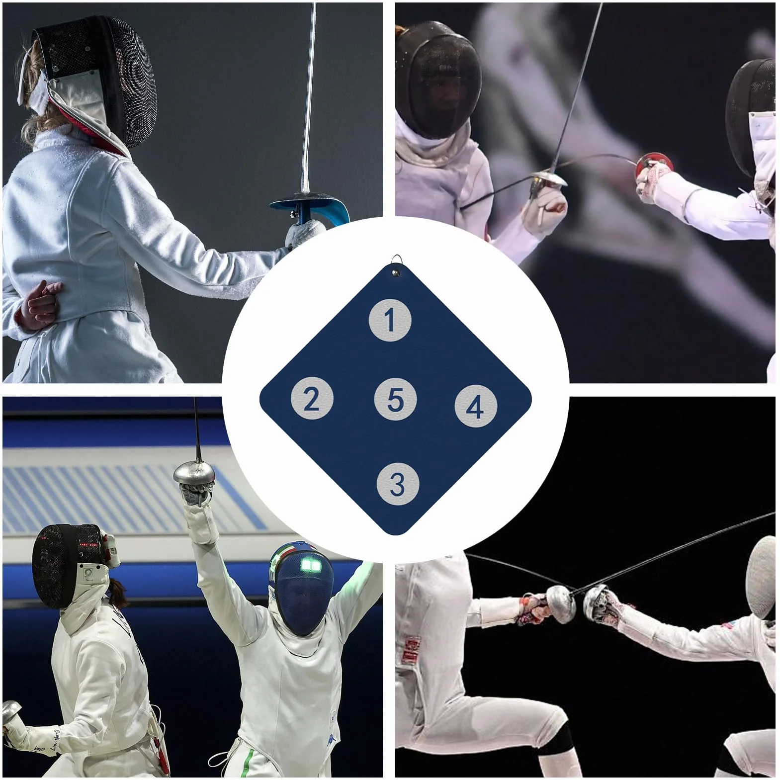 Almohadilla de Entrenamiento de Esgrima Objetivo Ojos de Toros Montada en Pared