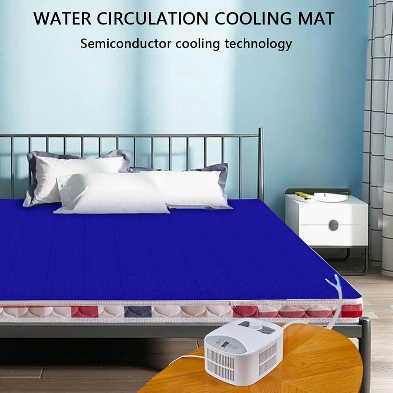 Alfombrilla de enfriamiento para dormidores Calientes, Almohadilla de enfriamiento del colchón para Sudores nocturnos, 2 Modos de Flujo de Aire