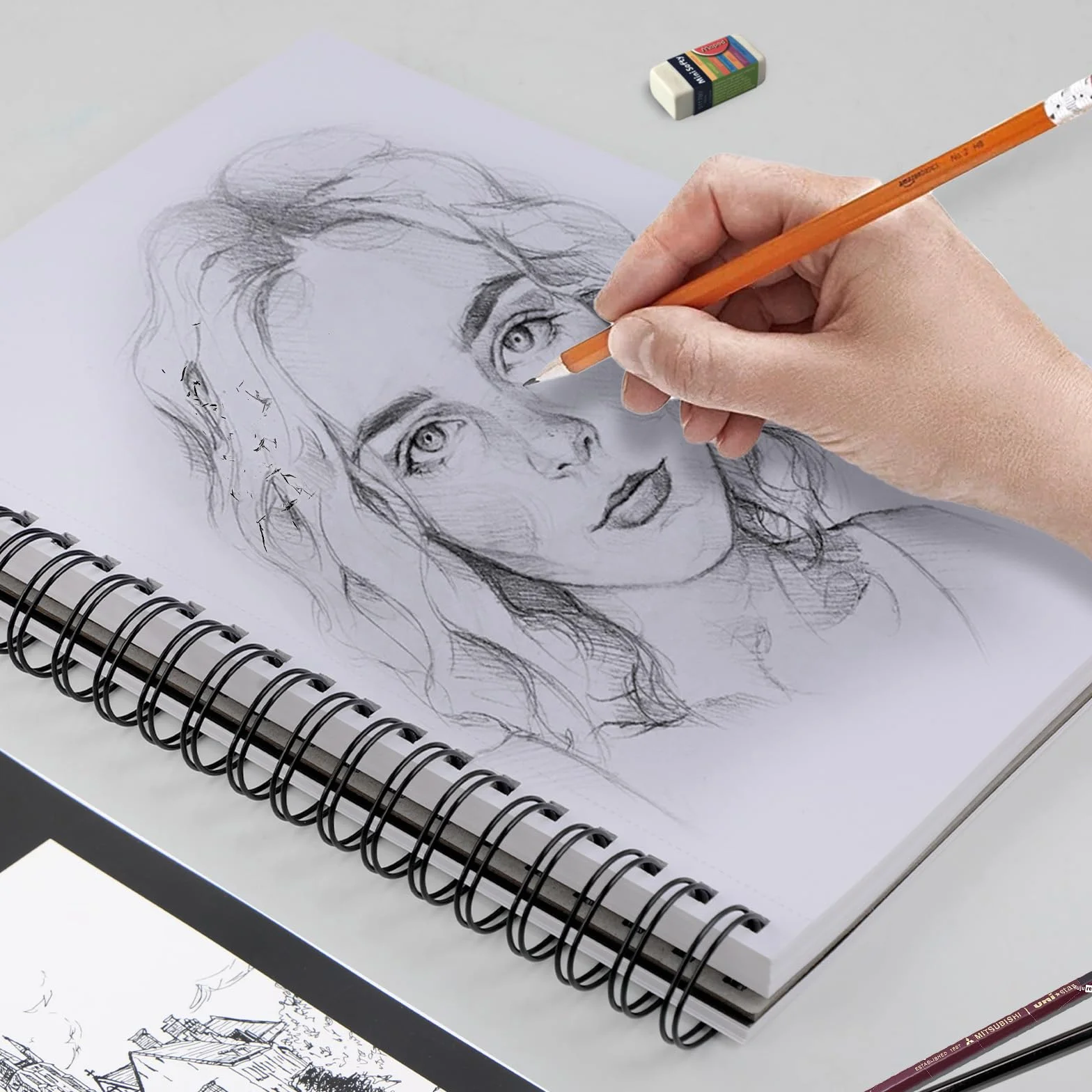 Sketchbook A4 – Cuaderno de Dibujo Premium, 50 Hojas / 100 Páginas, 200 g/m² Bloc de Dibujo A4, Block Dibujo con Encuadernación Espiral, Ideal para Dibujar y Notas