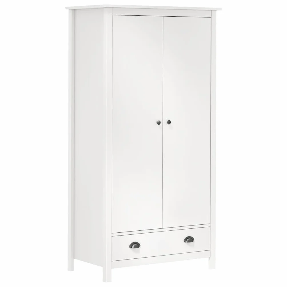 vidaXL Armario de 2 Puertas Muebles para Ropa Roperos Guardarropas de Dormitorio Organizador Colgar Almacenamiento 89x50x170 cm Madera Maciza Pino