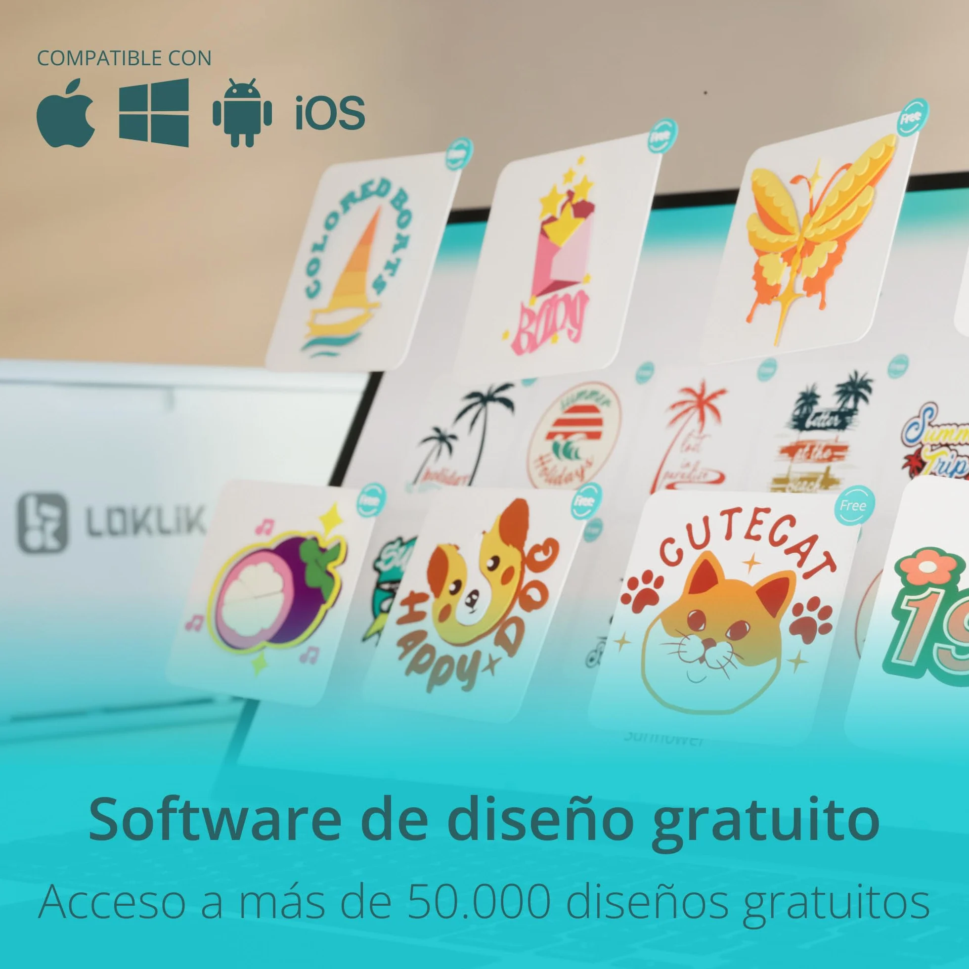 LOKLiK iCraft Máquina Plotter - Máquina de Corte para Personalizar Textiles, Tazas, Bolsas, Pegatinas y Decoración. Funciona con Vinilo, Papel, Cuero, Cartón y Más. (Rosa)