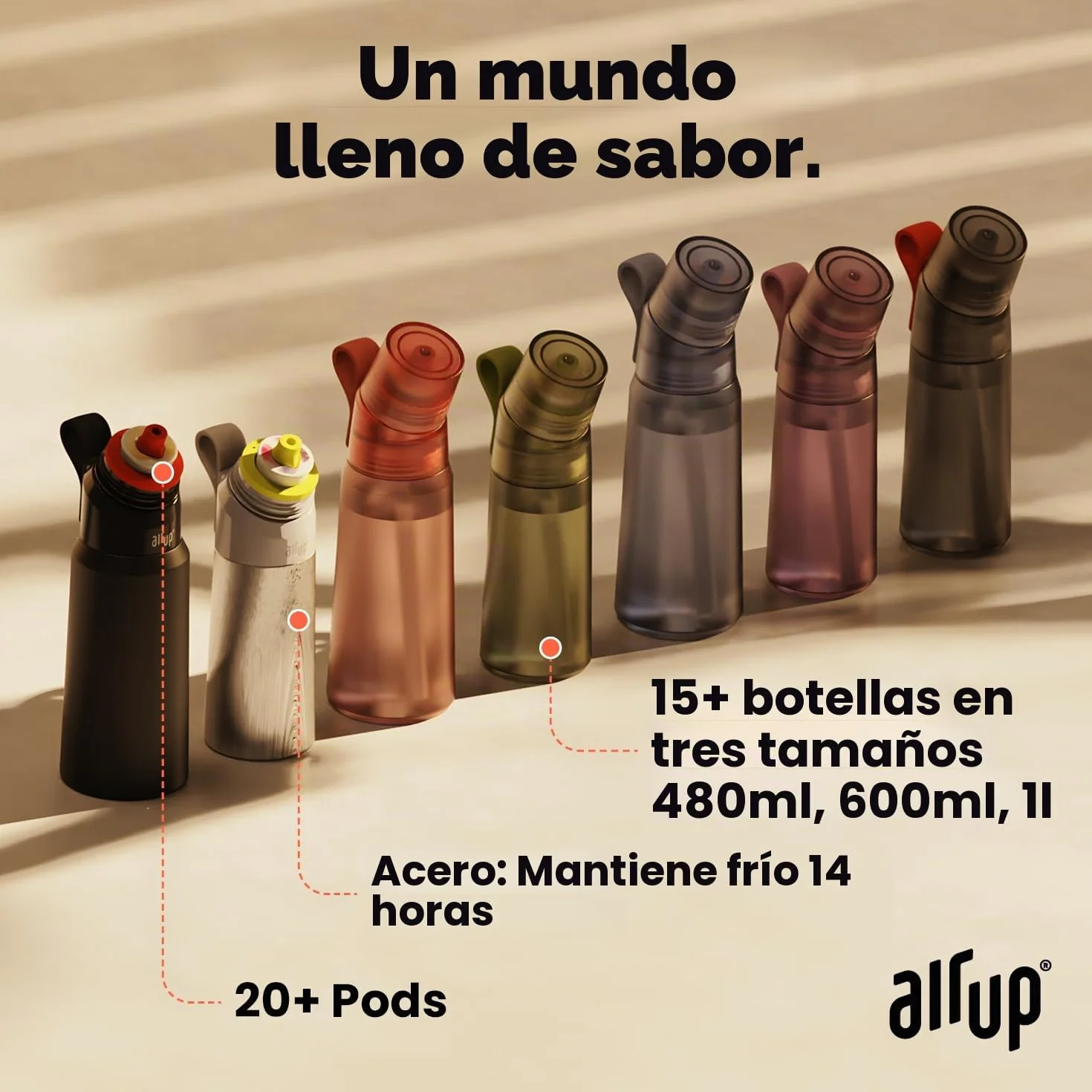 air up® Botella Gen2 Starter Set original, 1 L, gris, sin azúcar, a prueba de fugas, apta para lavavajillas