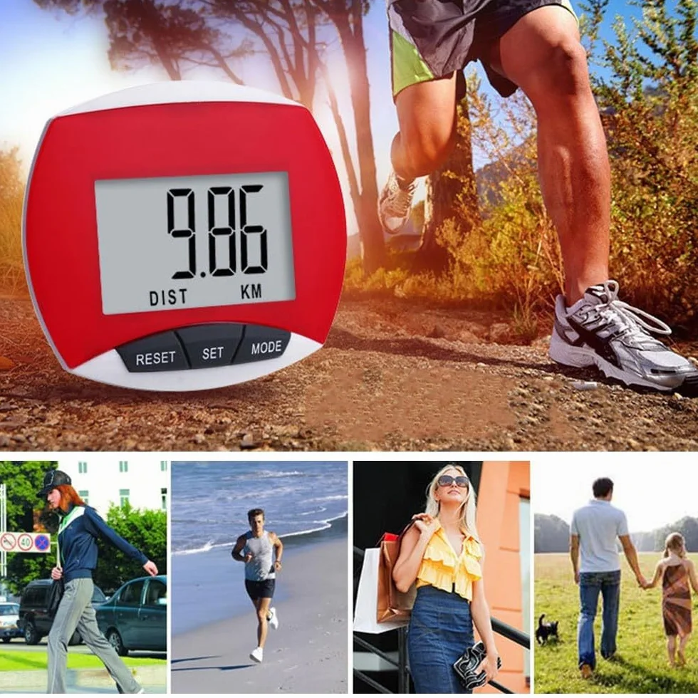 MiOYOOW Podómetro 3D digital contador de pasos distancia marcha portátil calorías