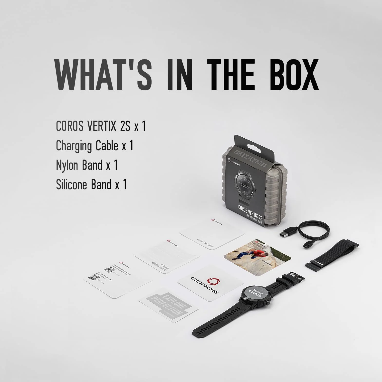 COROS VERTIX 2S Reloj GPS de Aventura, 40 días autonomía, Navegación GPS Mapas Globales sin conexión, Pulsómetro, Negro Espacial