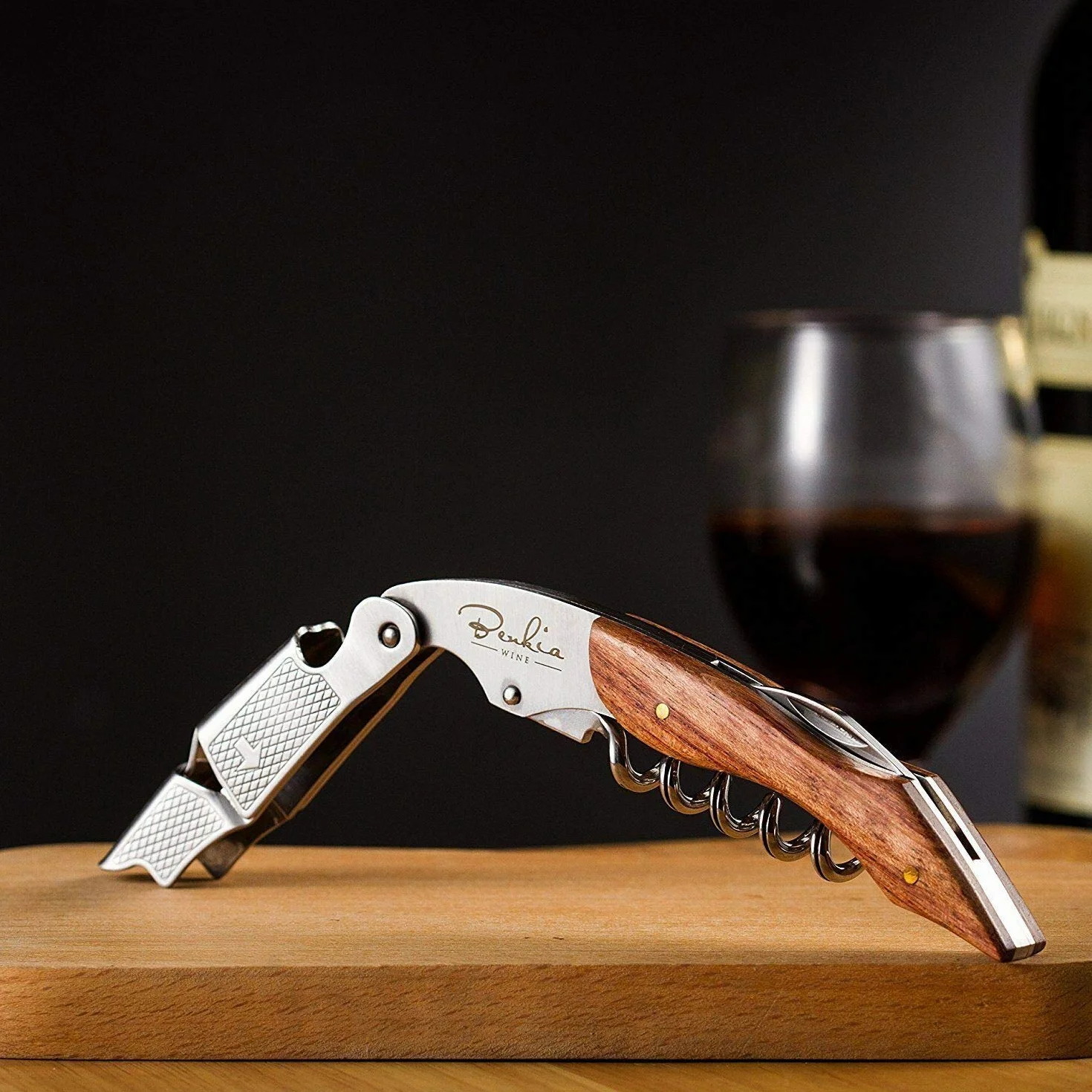 Sacacorchos de camarero - Sacacorchos profesional fabricado en acero inoxidable de calidad gastronómica con abrebotellas y cortacápsulas