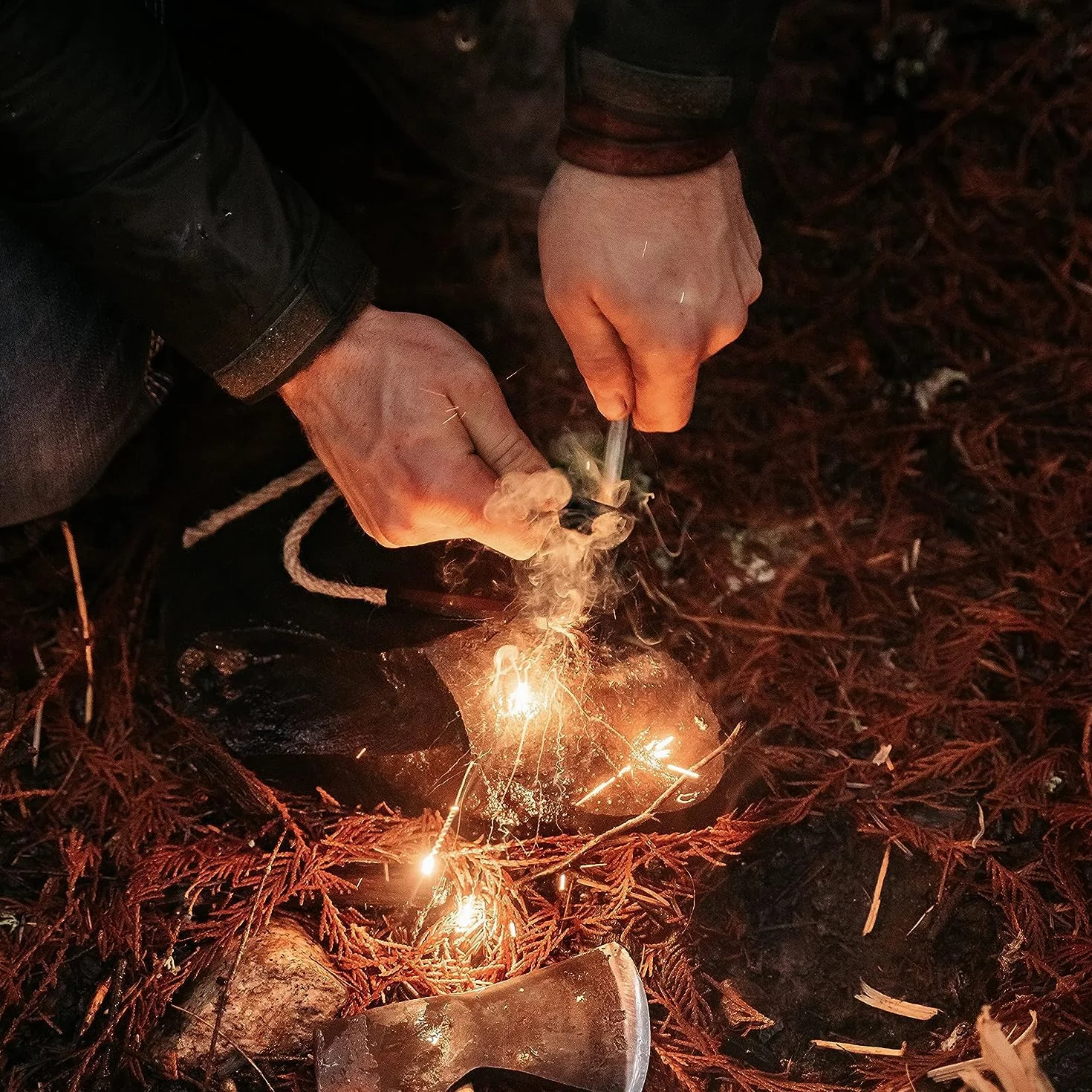 Kit de Inicio de Fuego, Kit de Supervivencia al Aire Libre, sistemas de inicio de fuego y yesca de emergencia para camping y senderismo