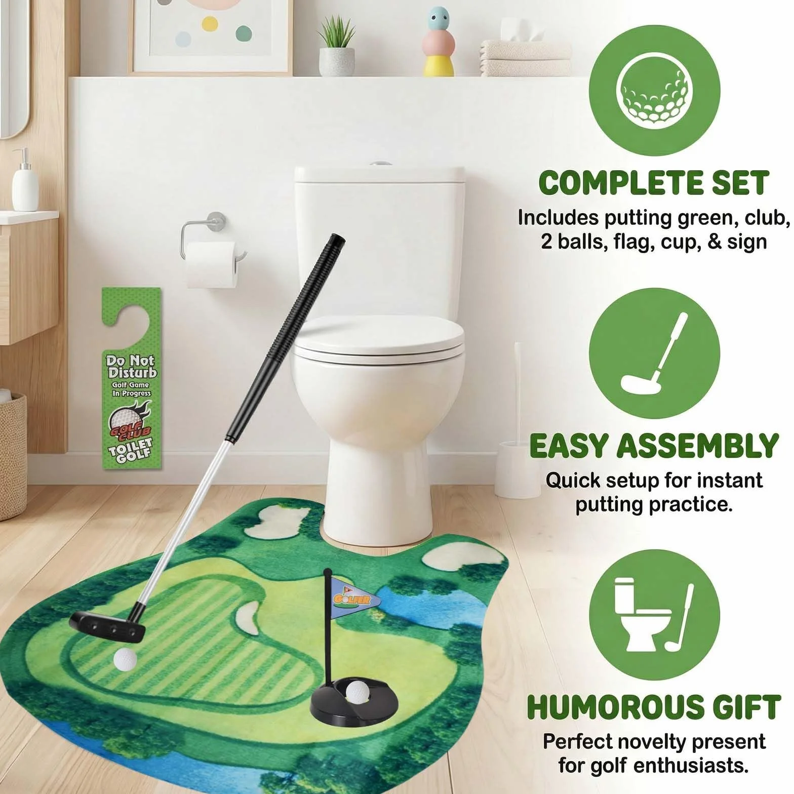 Juego de Golf para Baño Mini Golf Potty Putter Regalo Hombre