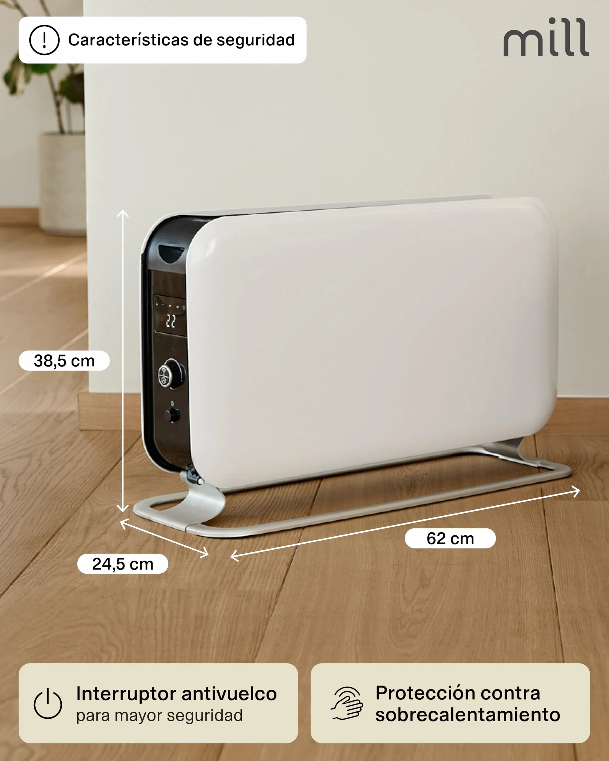 Mill Instant Portable Heater (Blanco, 26-30 m²)