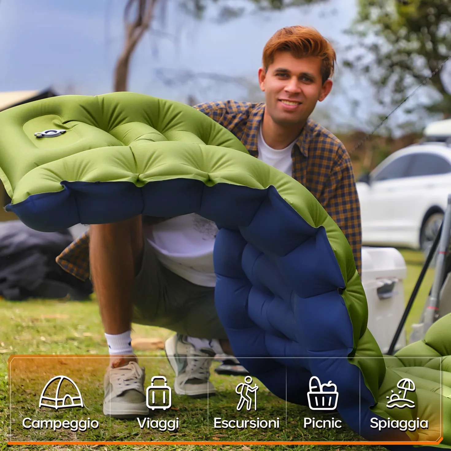 Colchoneta Camping Ultraligera Hinchable Portátil para Acampar
