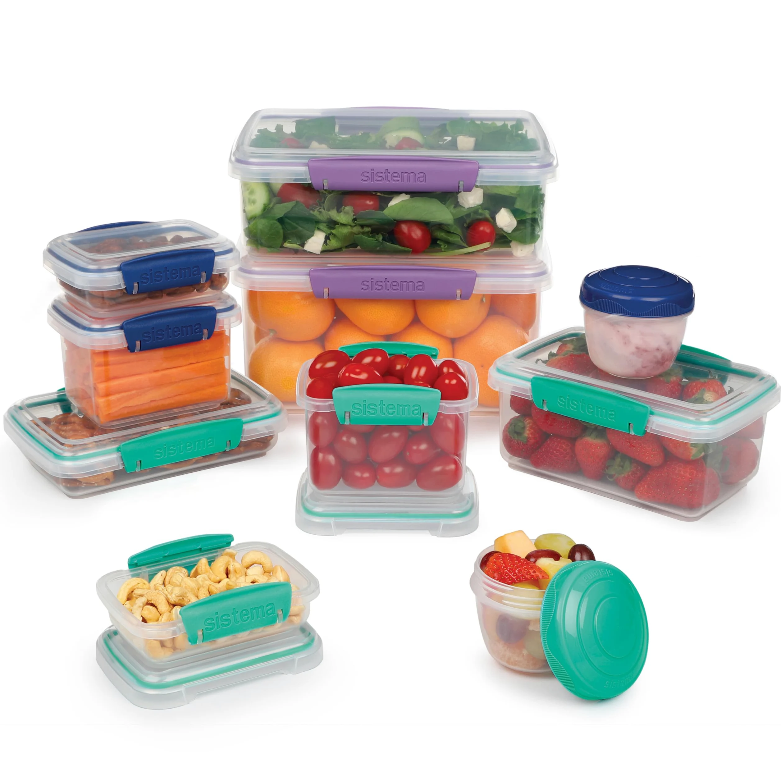 Recipientes para conservar alimentos Sistema | recipientes con tapa para preparar comidasfiambrerastáperes pequeños y más | Apilables y herméticos | Sin BPA | 20 unidades