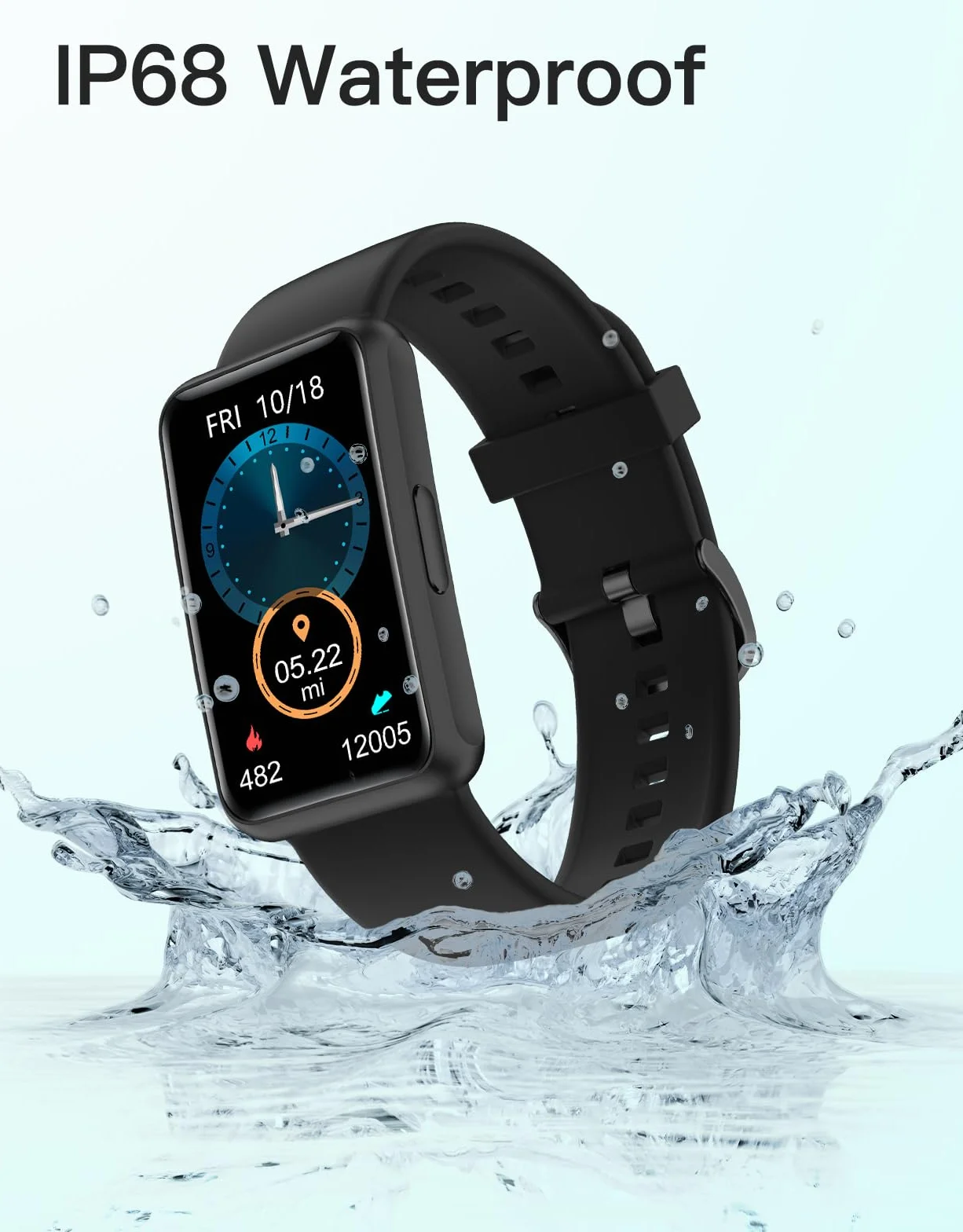 HUAKUA Smartwatch Sin Bluetooth,Sin Aplicación,Pulsera de Actividad 1.47 Pulgadas con Contador de calorías,Monitor de sueño,Despertador,Cronómetro,Impermeable IP68, Temporizador para Caminar