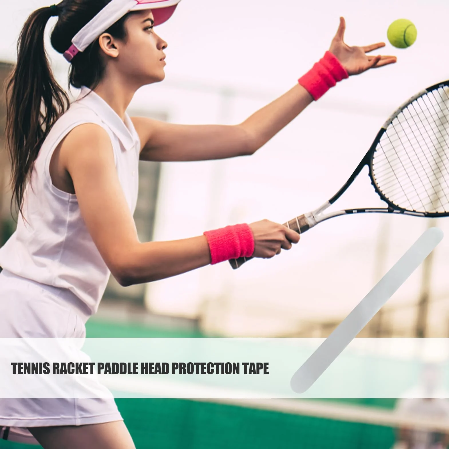 Protector de Cabeza de Raqueta de Tenis - Cinta Transparente de TPU, Resistente al Desgaste para Golpes