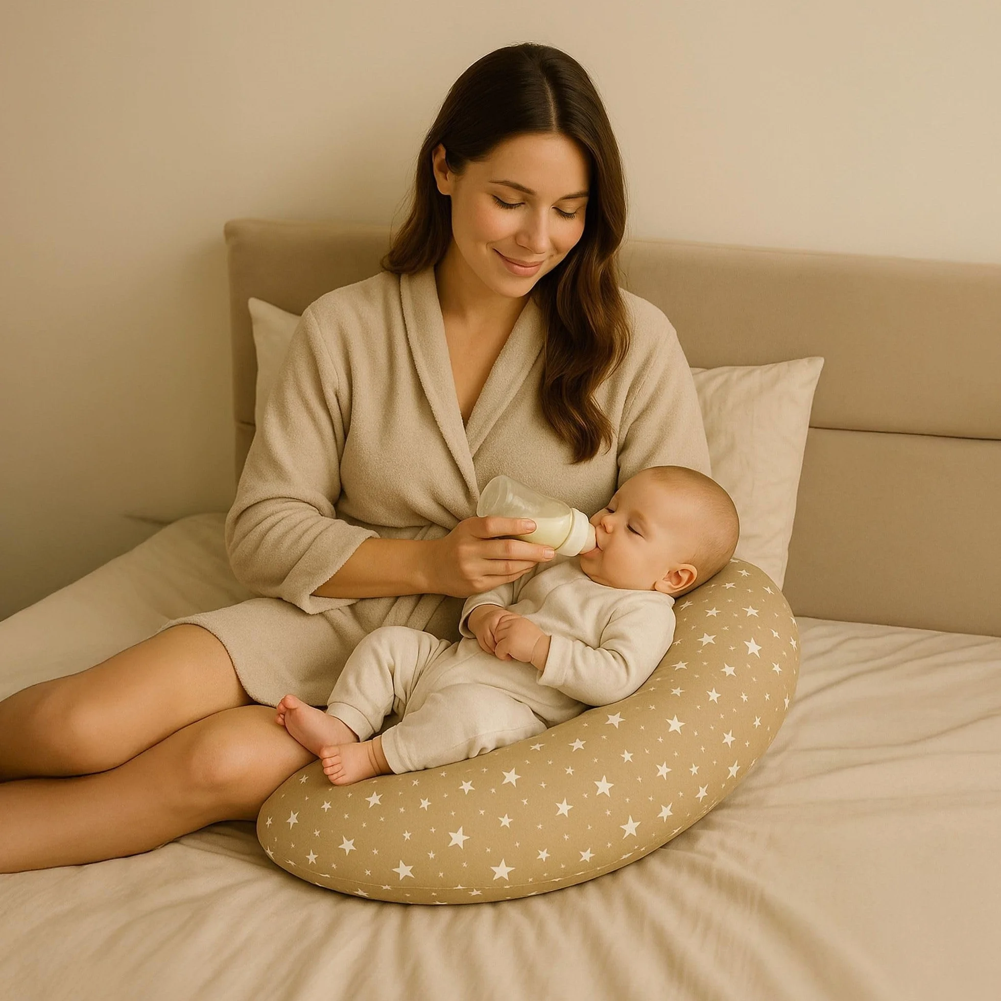 Totsy Baby Cojin Lactancia y Embarazo 190cm – Almohada para Dormir de Lado Descanso y relajación Ideal para futuras mamás Forma en C Oeko-Tex