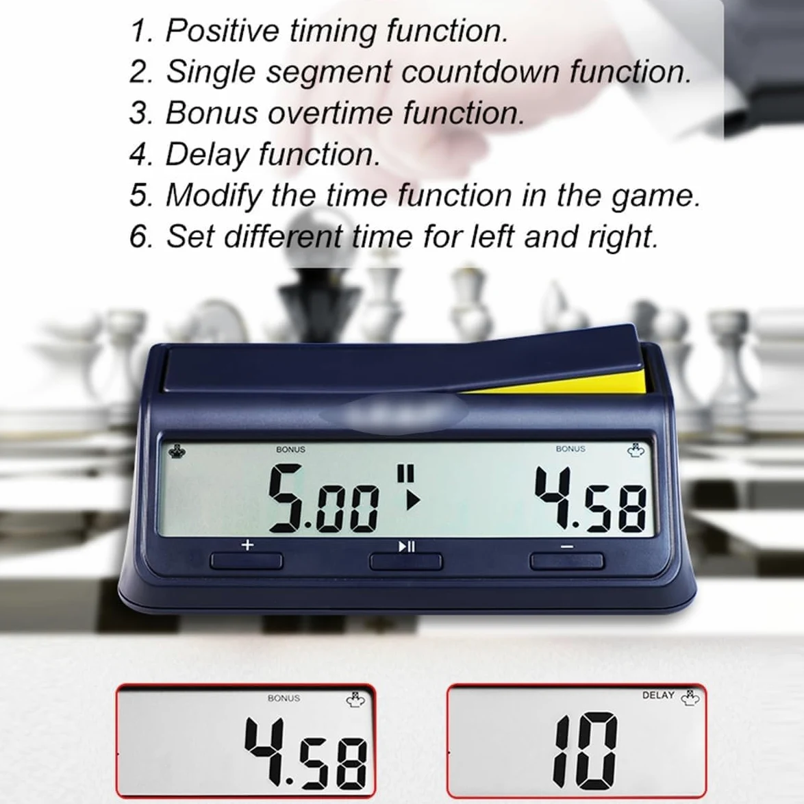 Temporizadores de cocina para cocinar, temporizador de cuenta regresiva, reloj de ajedrez digital con función de alarma para juego de mesa profesional