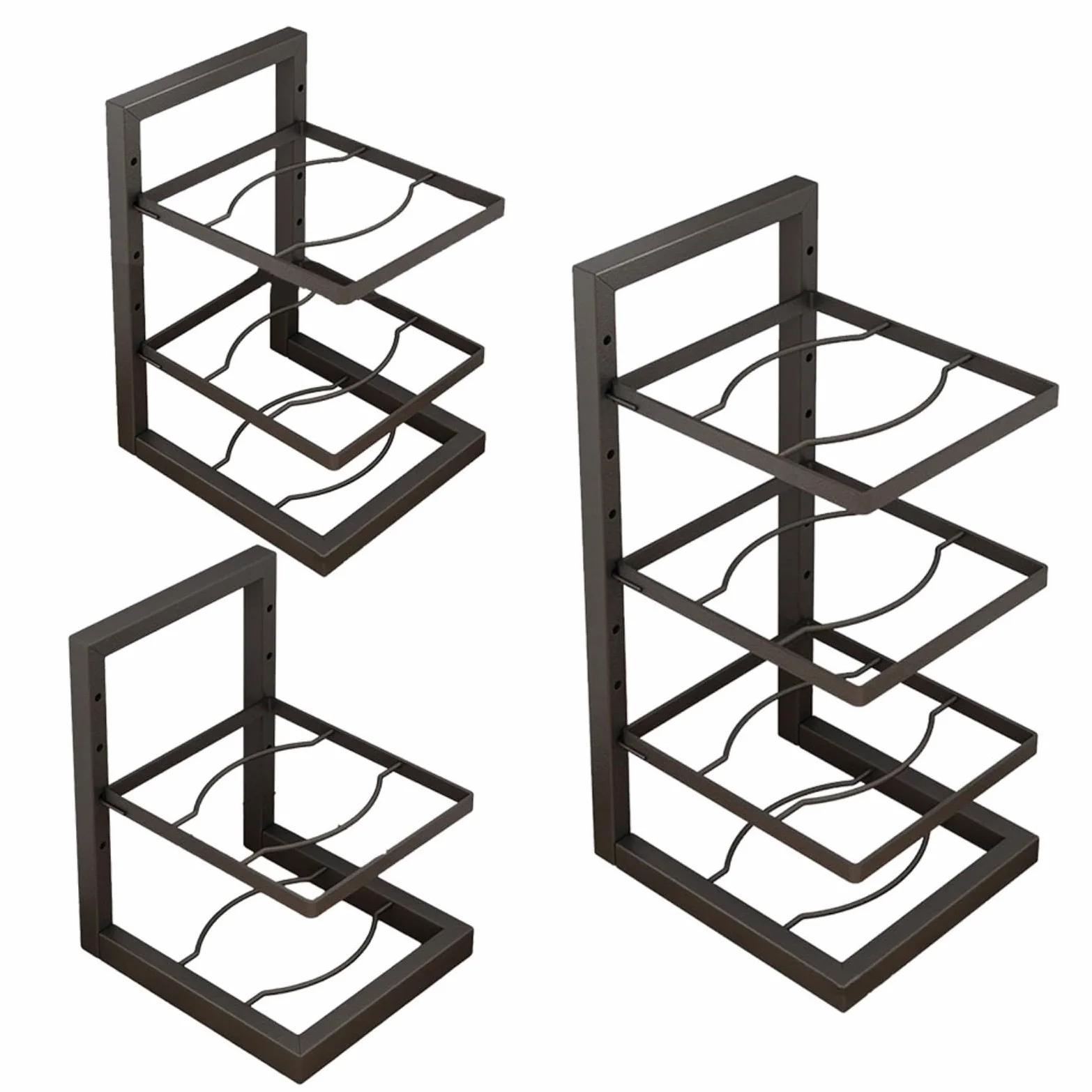 Estante para ollas y sartenes debajo del fregadero para armario de cocina para ollas y sartenes, estante ajustable para ollas y sartenes, solución de almacenamiento de utensilios de cocina que ahorra
