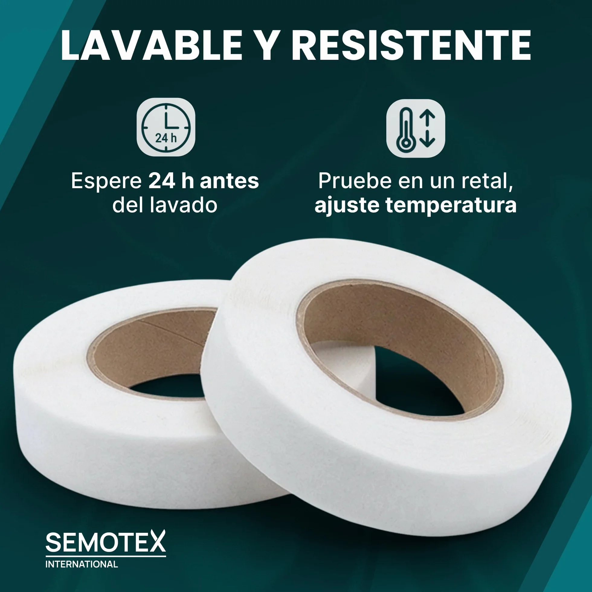 Cinta Termoadhesiva para Dobladillos EXTRA FUERTE - 50 Metros x 20 mm - Cinta Adhesiva Dobladillos. Cinta para Cortinas, Bajo Pantalón, Vestidos, Vaqueros - 20 milímetros ancho