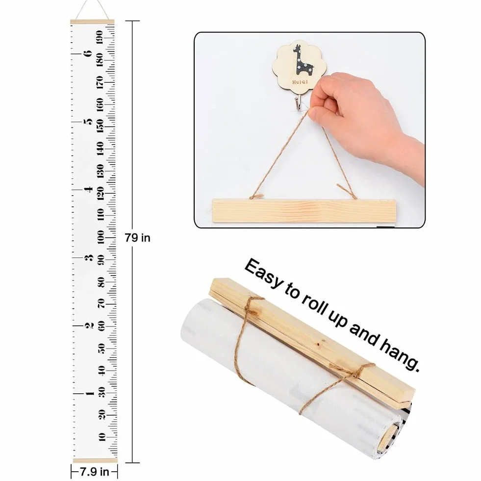 Reglas Lona Colgar Tabla Crecimiento Altura Medidor Pared Decoración Habitación Niños