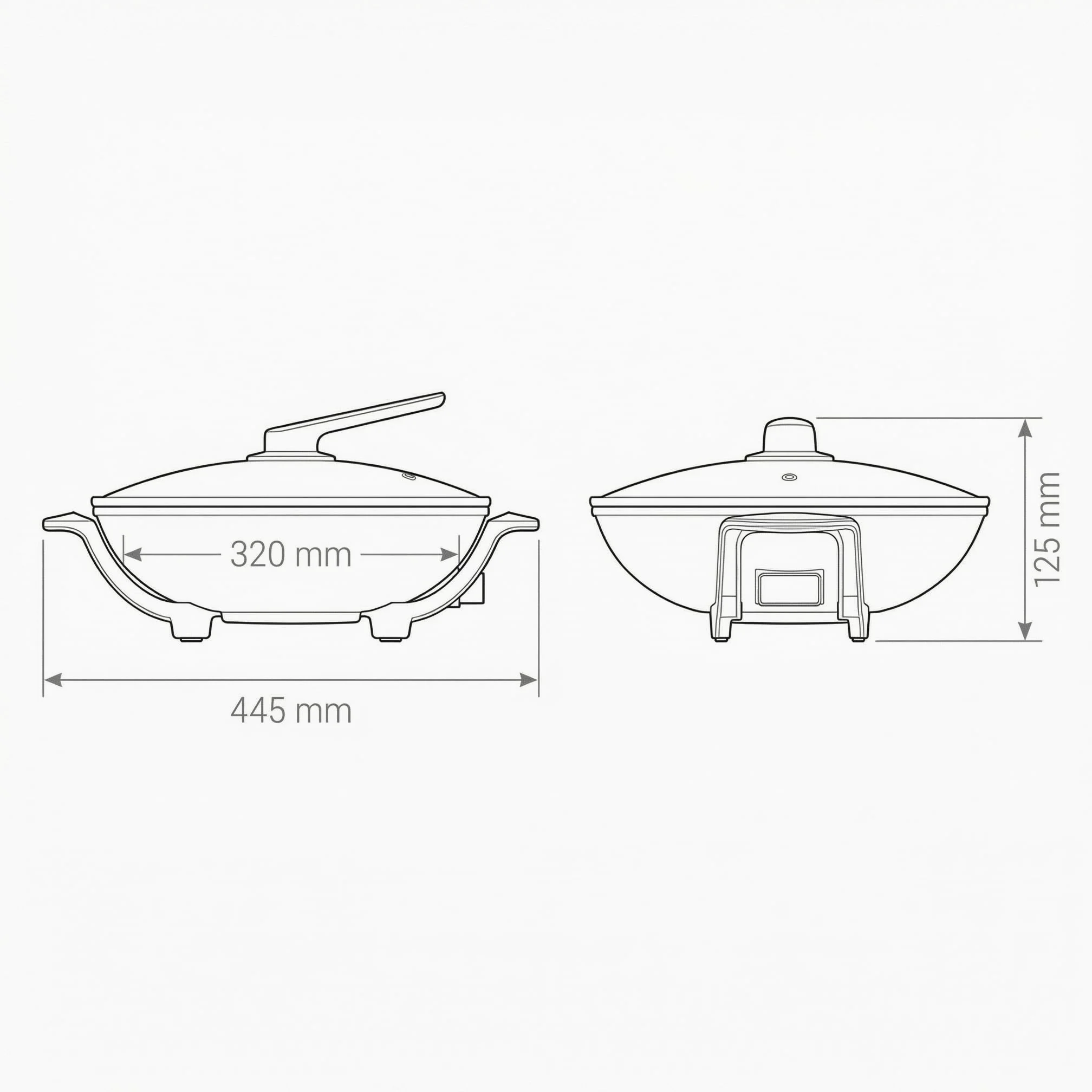 Jocca-Wok Eléctrico Multifunción 32 cm con Tapa de Cristal, Revestimiento Cerámico Antiadherente, Termostato Ajustable, 1600W, Ideal para Saltear, Freír y Cocinar al Vapor